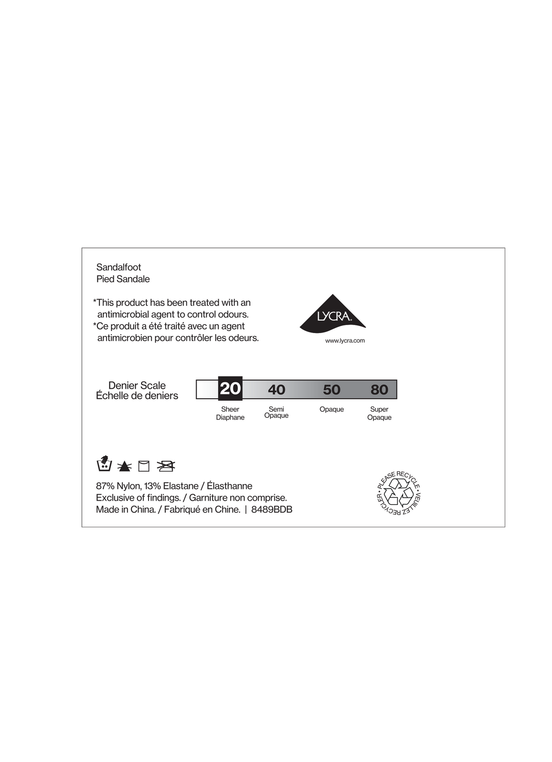 SECRET SILKY® Longueur genou transparente avec pied de santal et traitement antimicrobien - 2 paires - 20 deniers