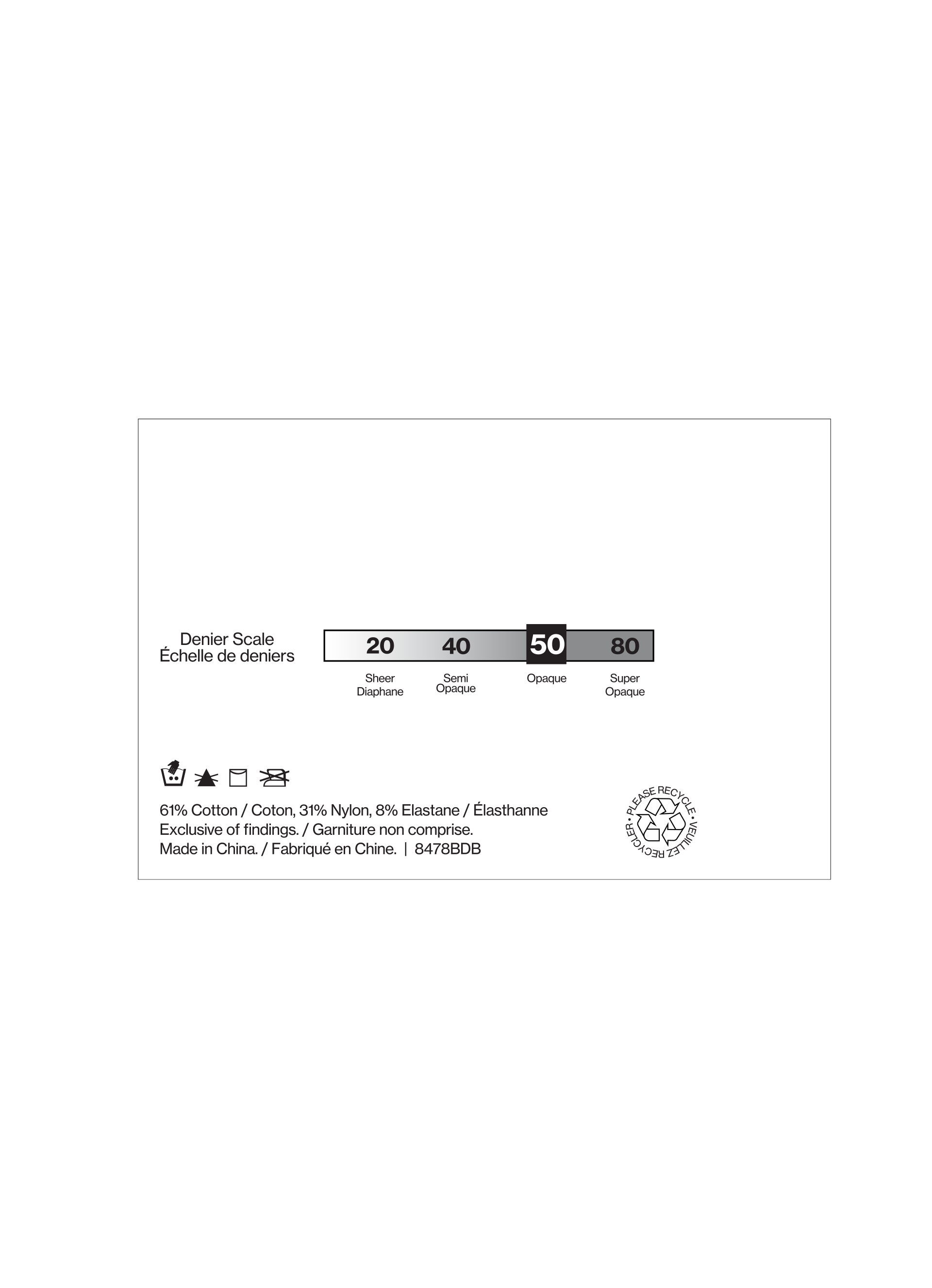 SECRET® Mi-long en coton opaque - 1 paire - 50 deniers