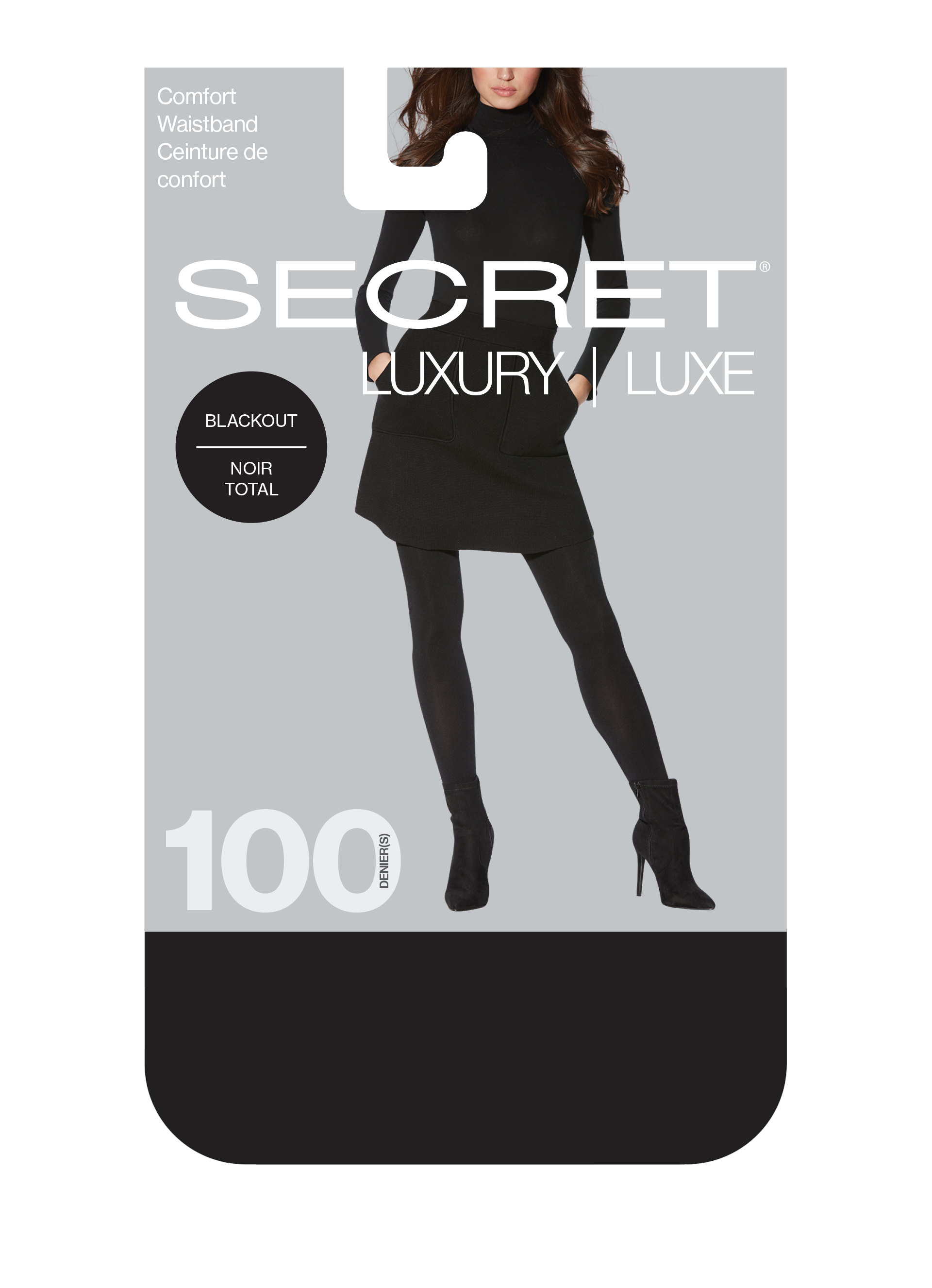 SECRET® LUXURY Super Opaque Tights | 100 Denier Sheer Black Tights With a Comfort Band
