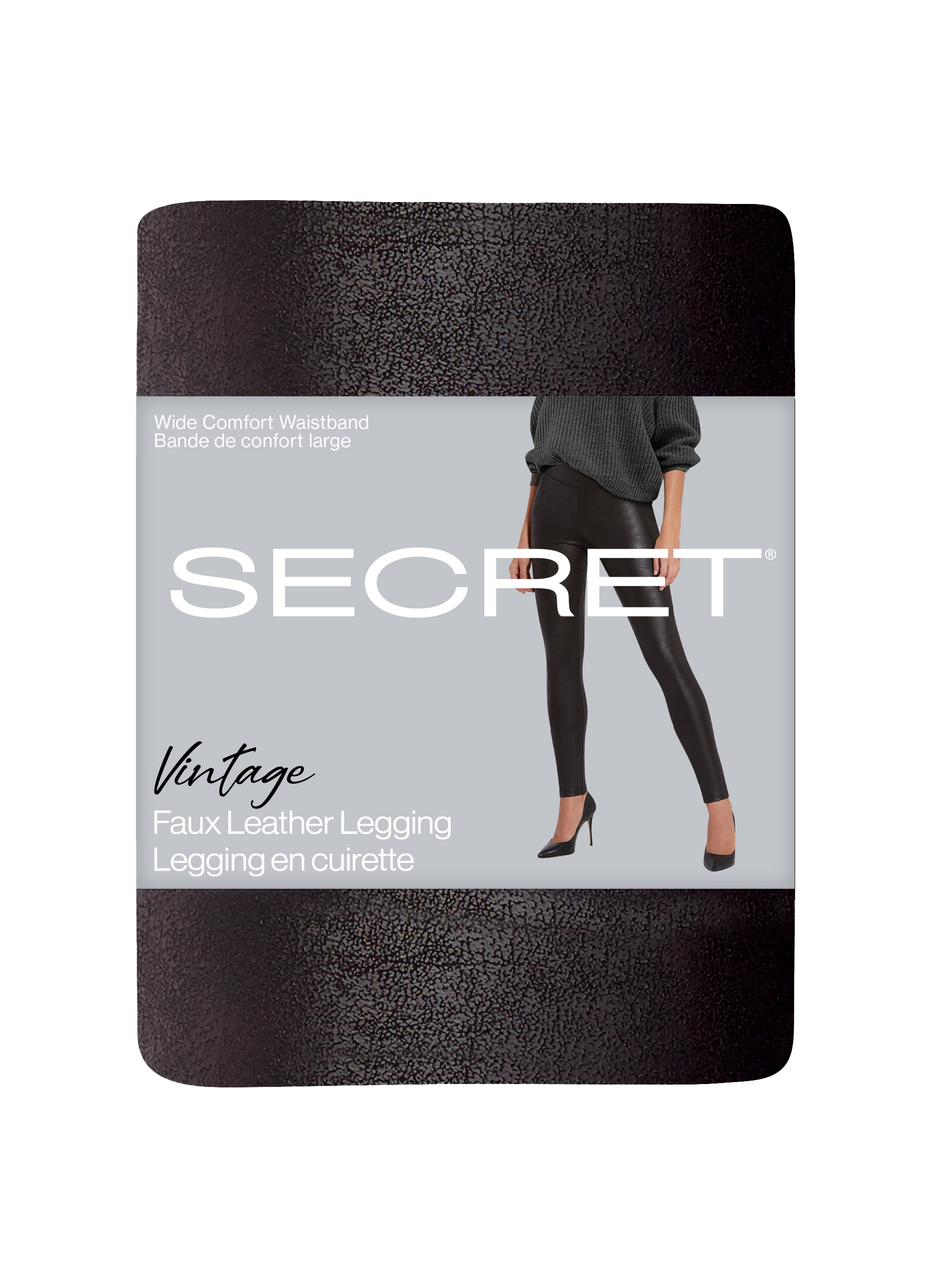 SECRET® Vintage Faux Leather Legging w/Wide Comfort Waistband