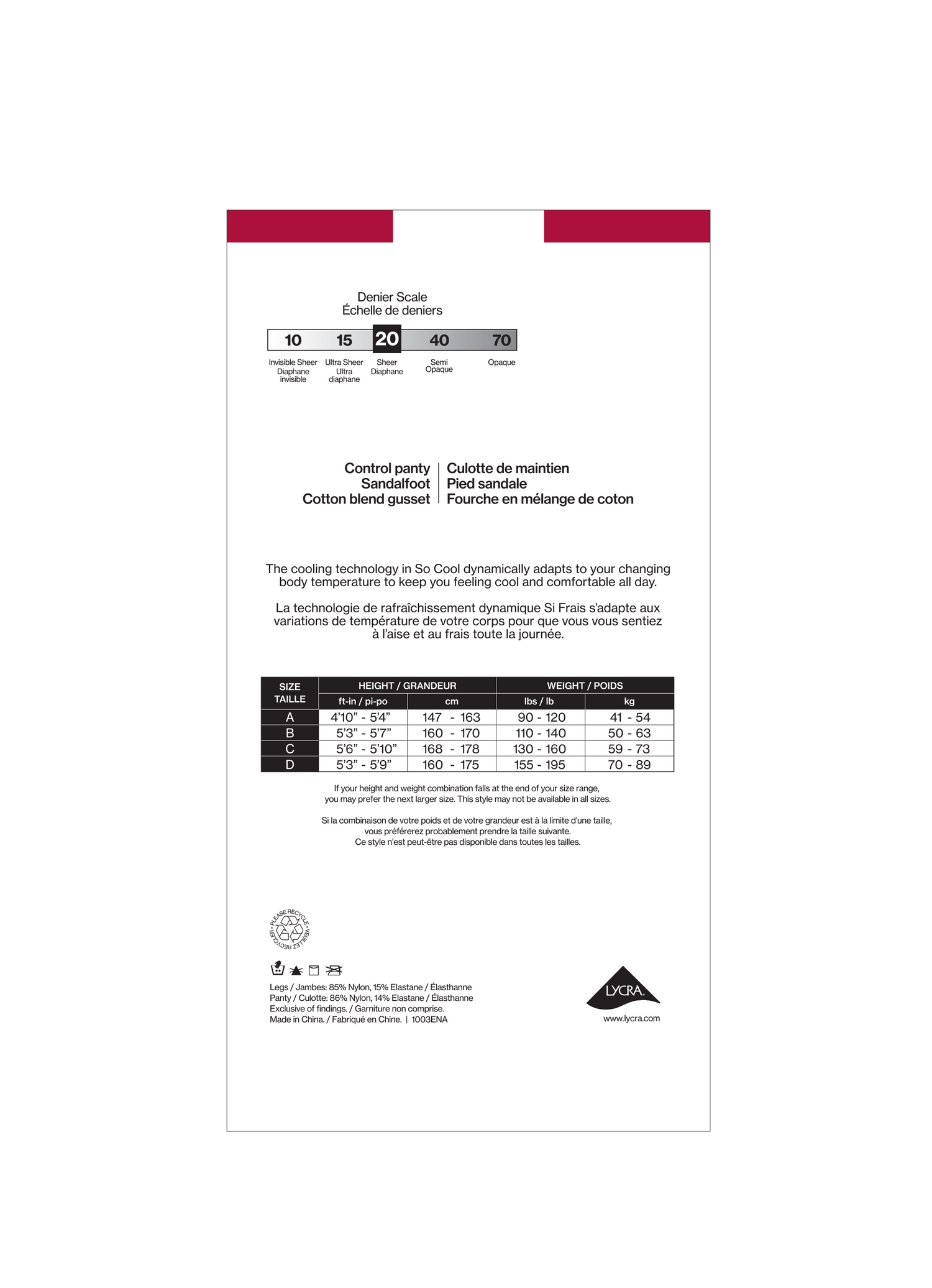 SECRET SILKY® Sheer Control Top Panty w/Sandalfoot w/HeiQ - 20 Denier