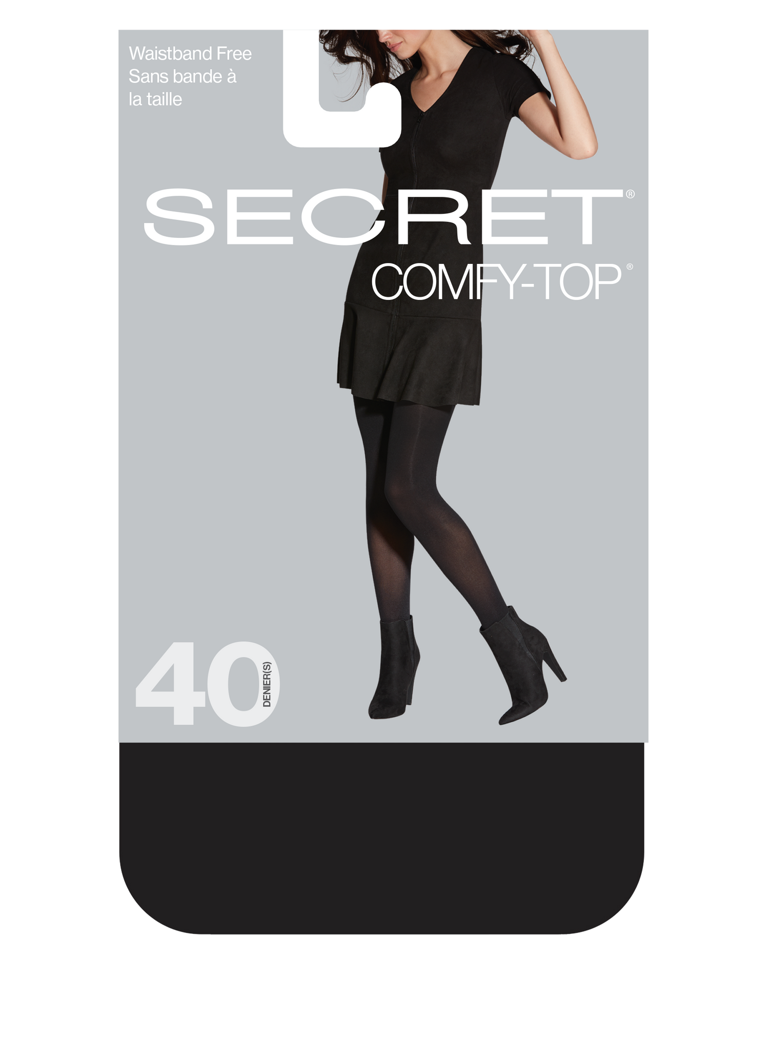 SECRET® COMFY-TOP® Collant semi-opaque avec culotte sans ceinture - 40 deniers