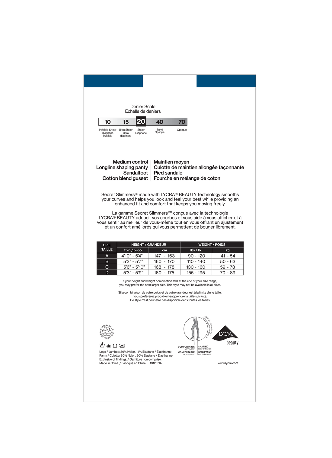 SECRET SLIMMERS® Sheer Medium Control Longline Shaping Panty