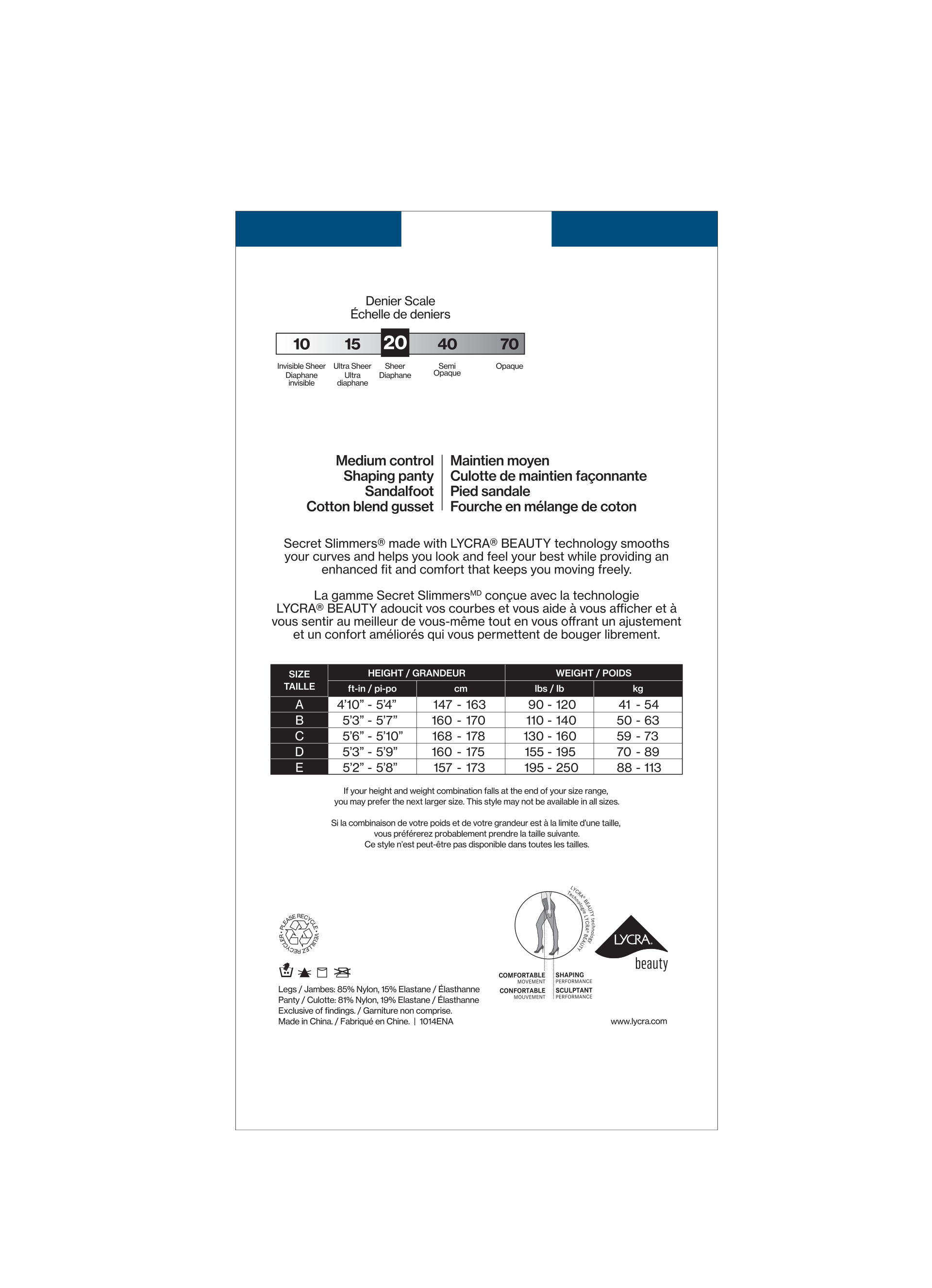 SECRET SLIMMERS - Sheer Medium Control Shaping Panty