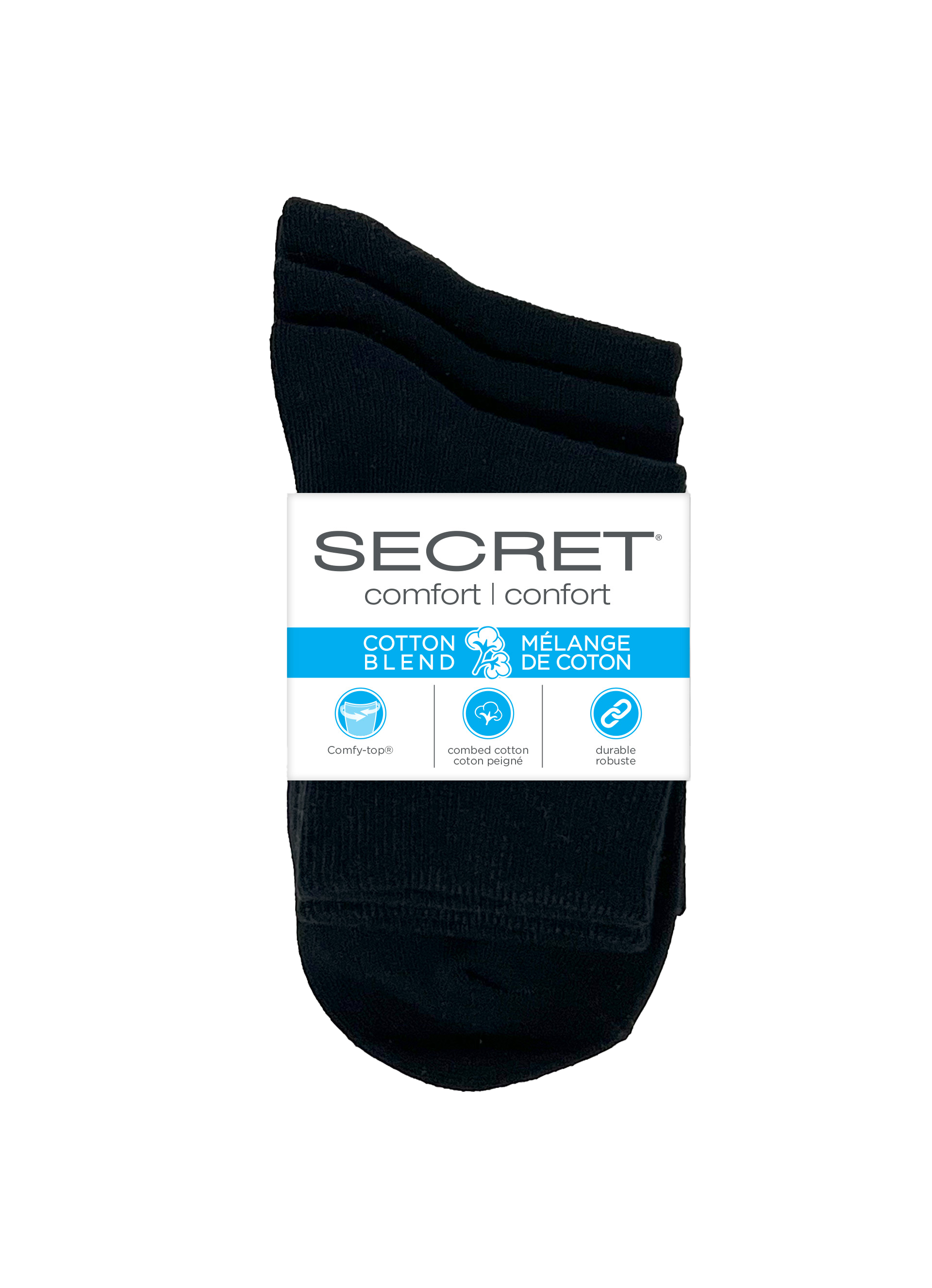 SECRET® Comfort Cotton Turn Cuff - 3 Pairs