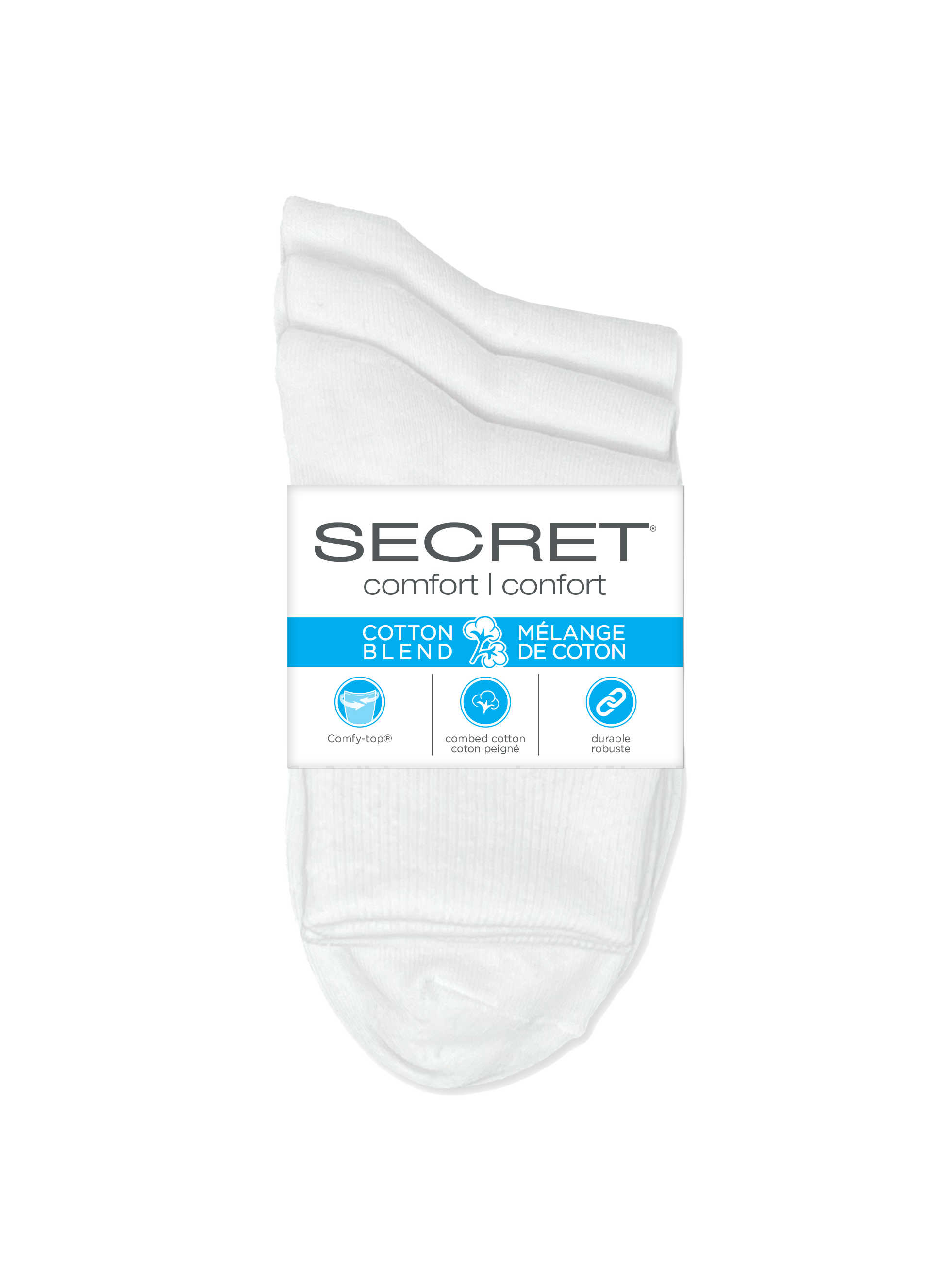SECRET® Comfort Cotton Turn Cuff - 3 Pairs