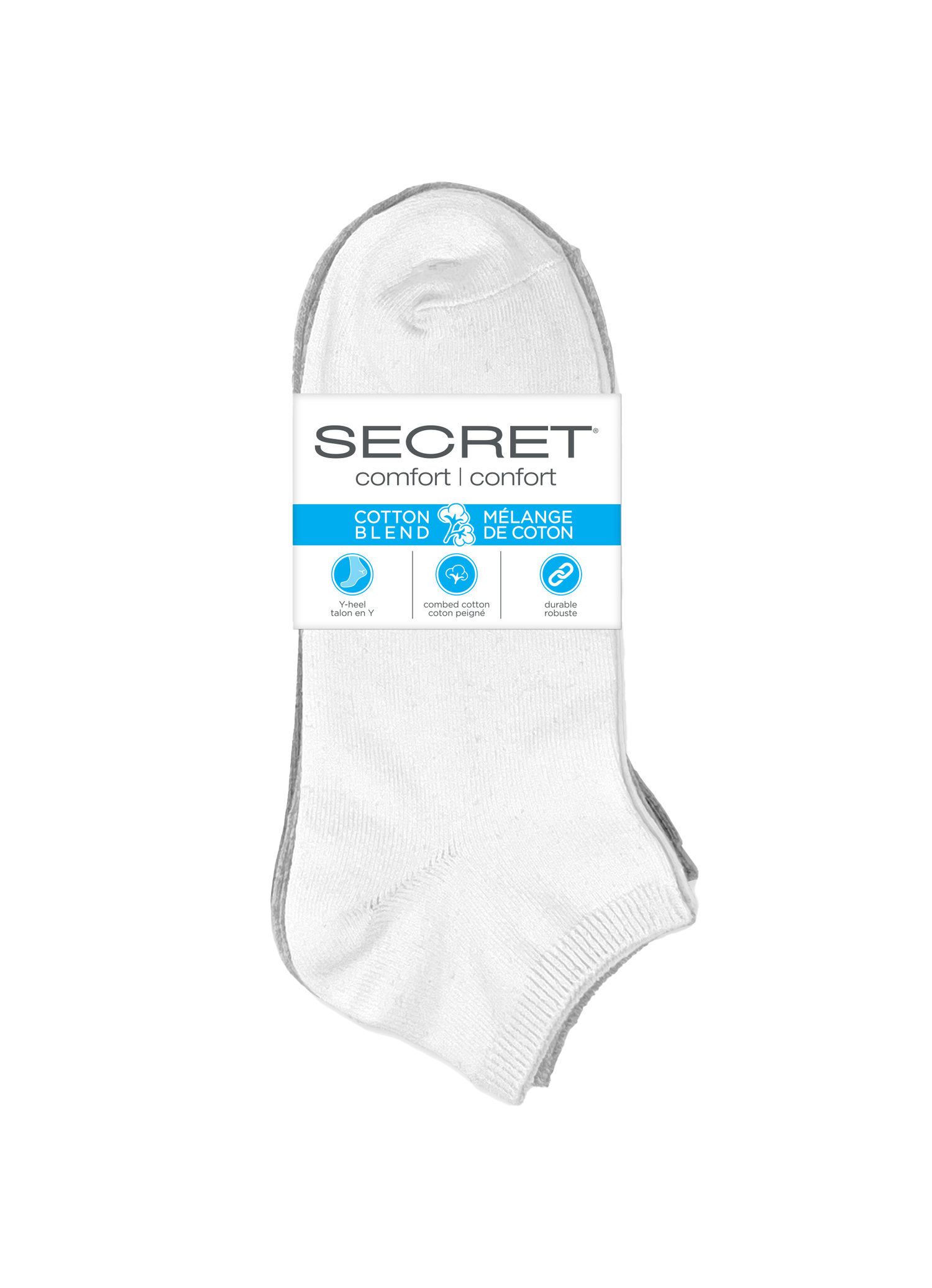 SECRET® Comfort Cotton Flat Knit Low Cut - 3 Pairs
