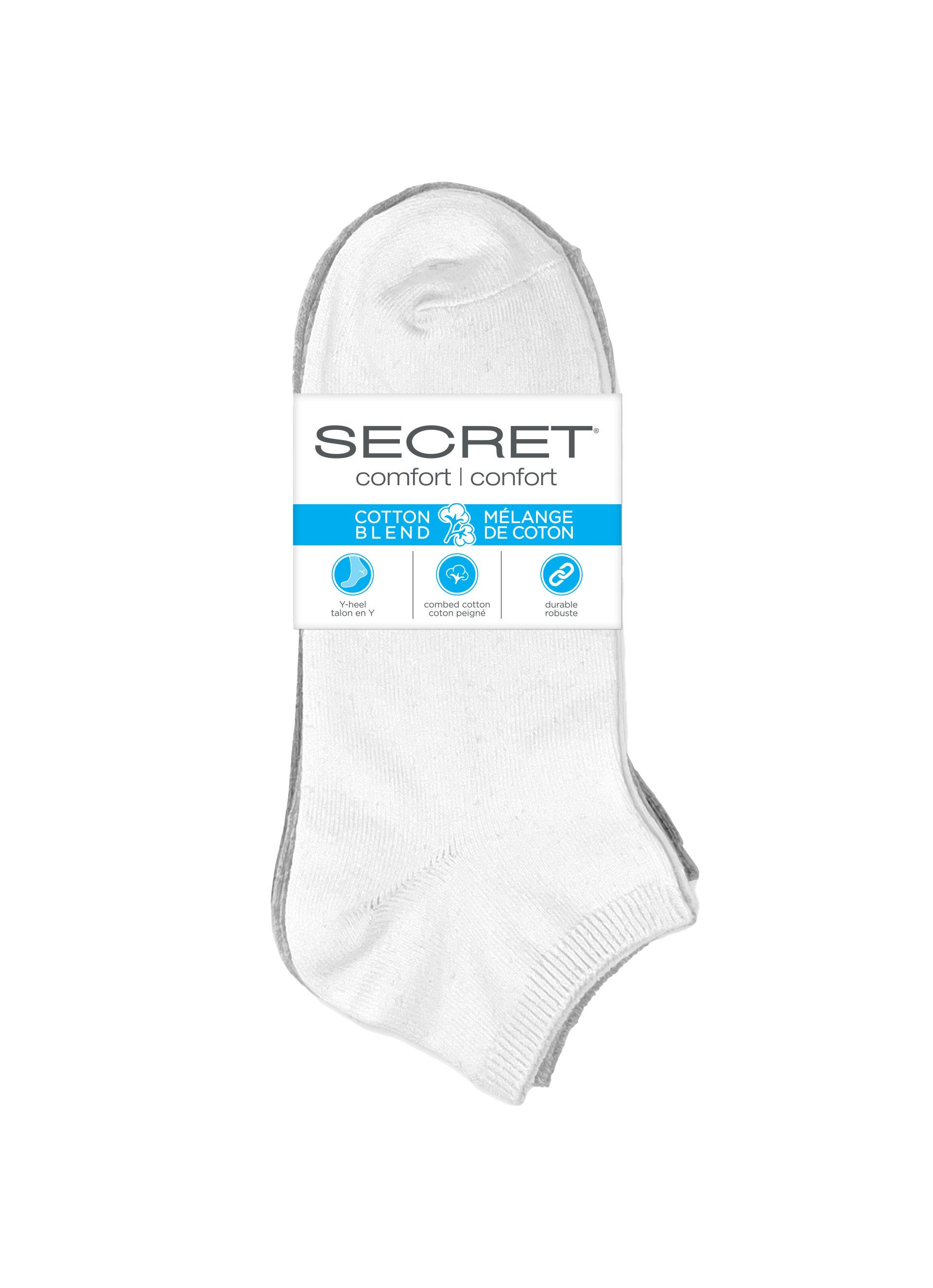 SECRET® Comfort Cotton Flat Knit Low Cut - 3 Pairs