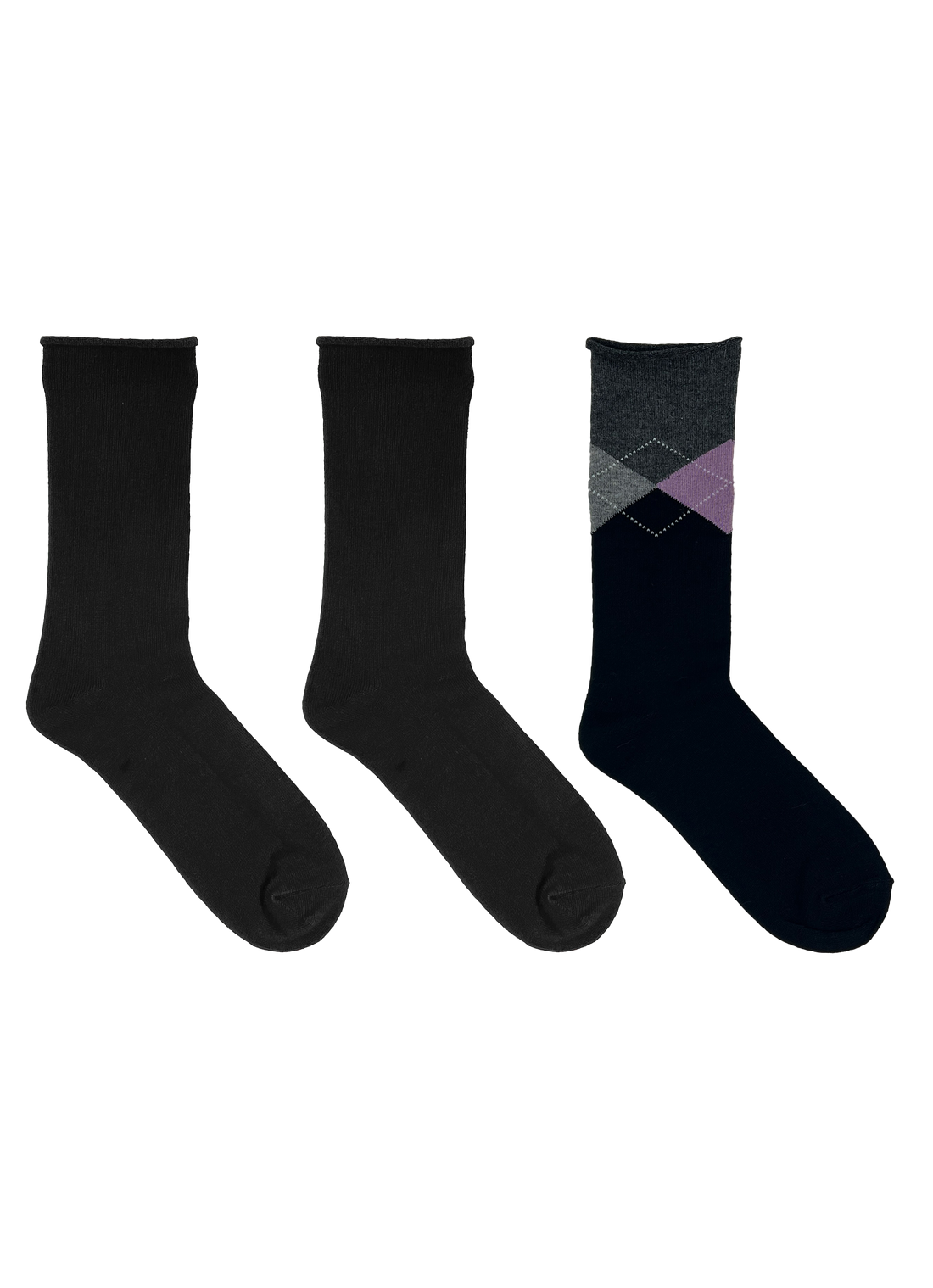 SECRET® Comfort Bamboo Fashion Roll Top Crew - 3 Pairs