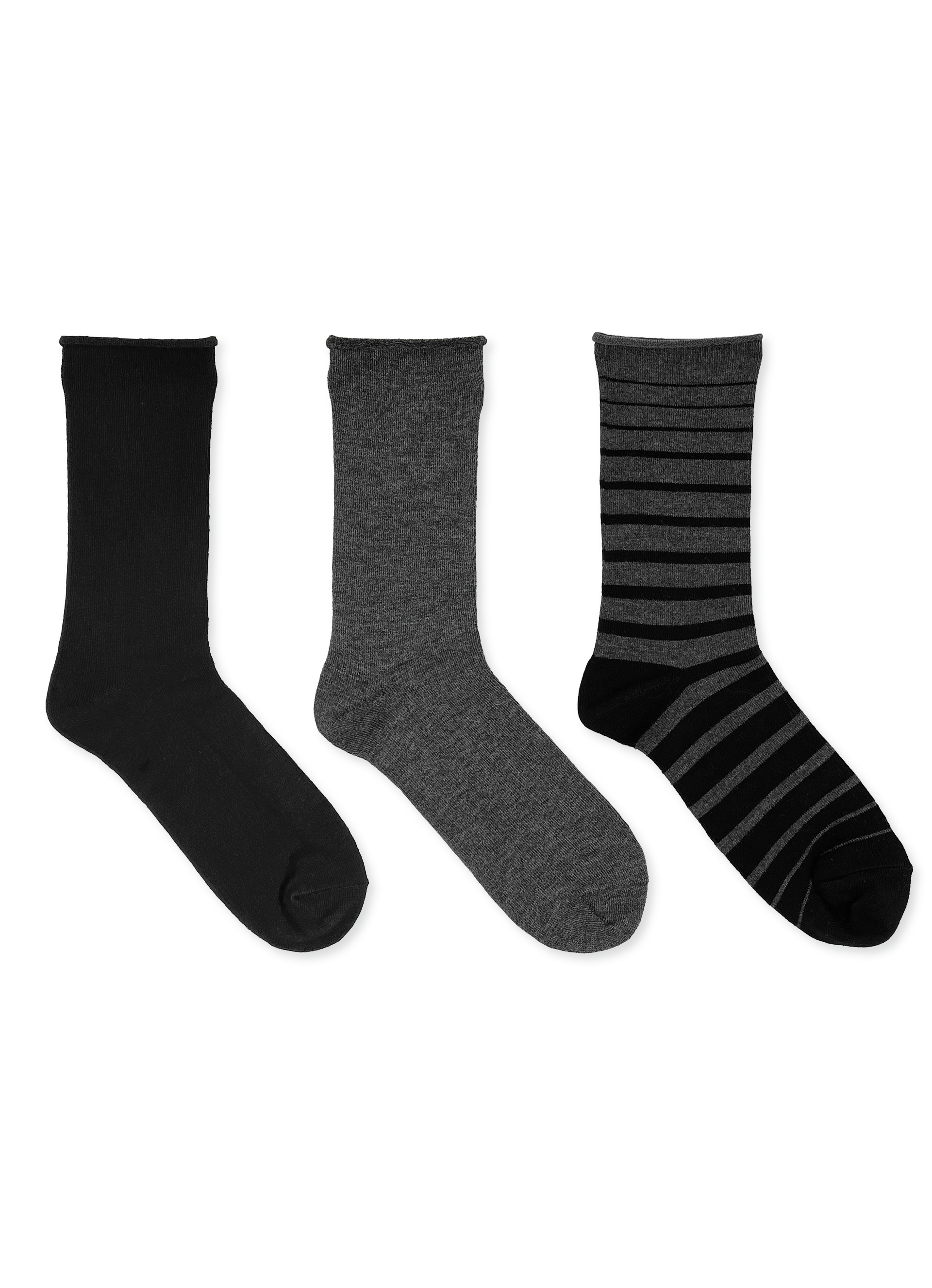 SECRET® Comfort Bamboo Fashion Roll Top Crew - 3 Pairs