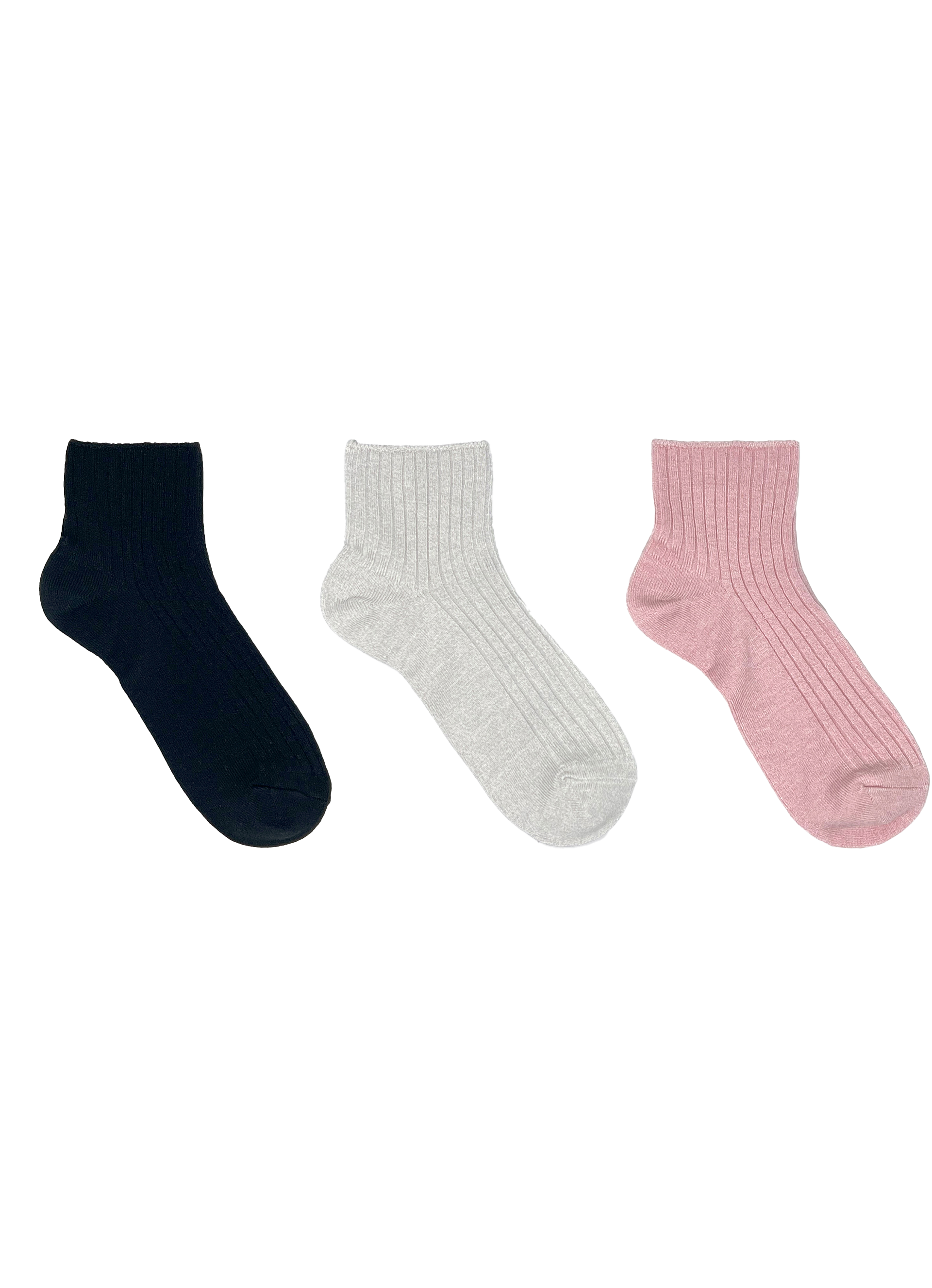 SECRET® Comfort Bamboo Ribbed Anklet - 3 Pairs