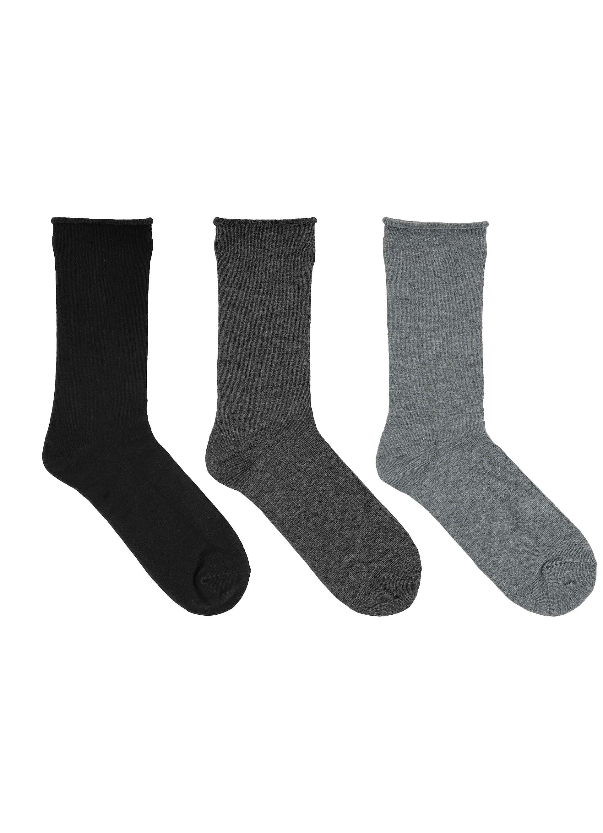 SECRET® Comfort Bamboo Flat Knit Roll Top Crew - 3 Pairs