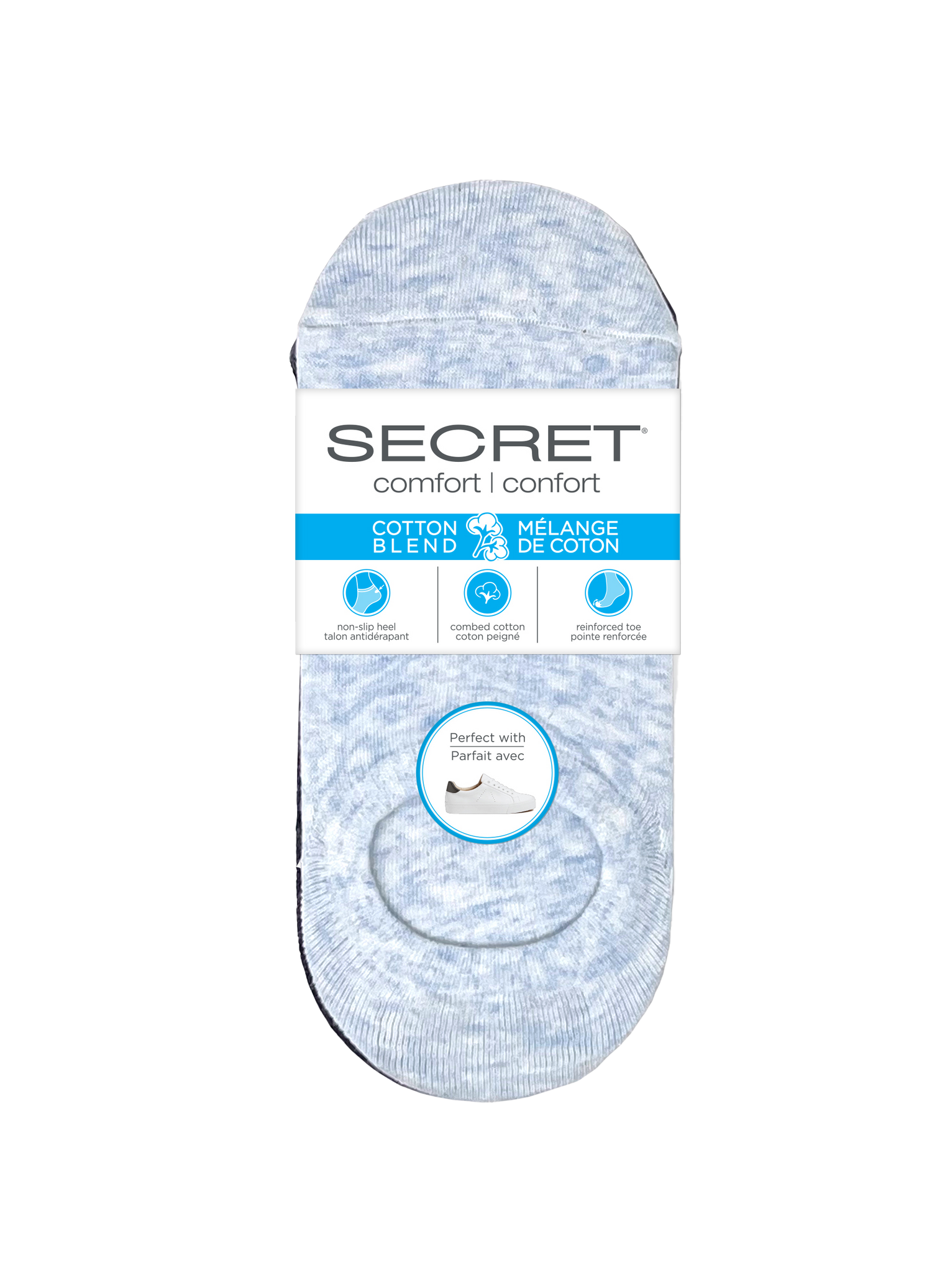 SECRET® Comfort Cotton No Show Liner - 3 Pairs