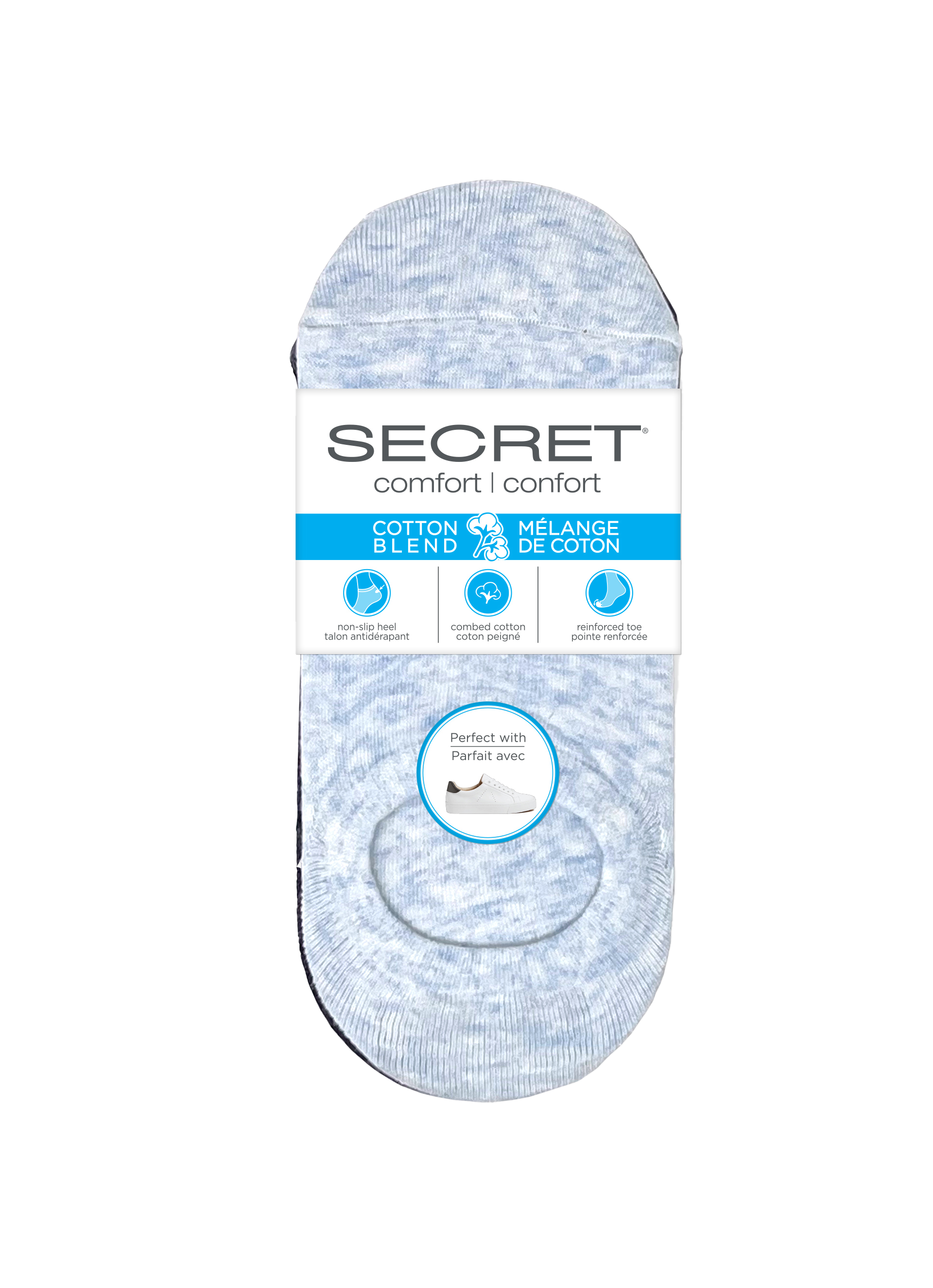 SECRET® Comfort Cotton No Show Liner - 3 Pairs