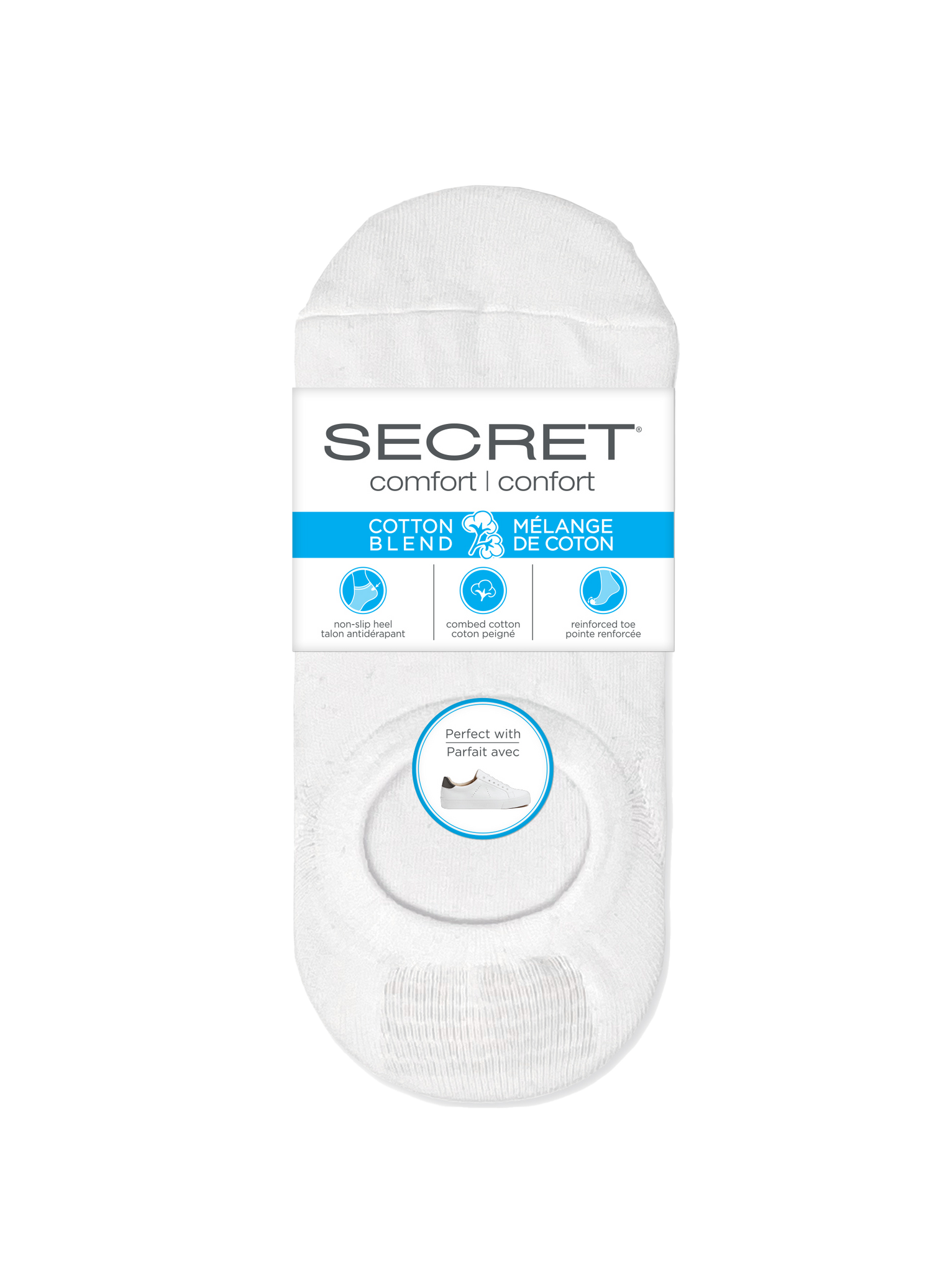 SECRET® Comfort Cotton No Show Liner - 3 Pairs