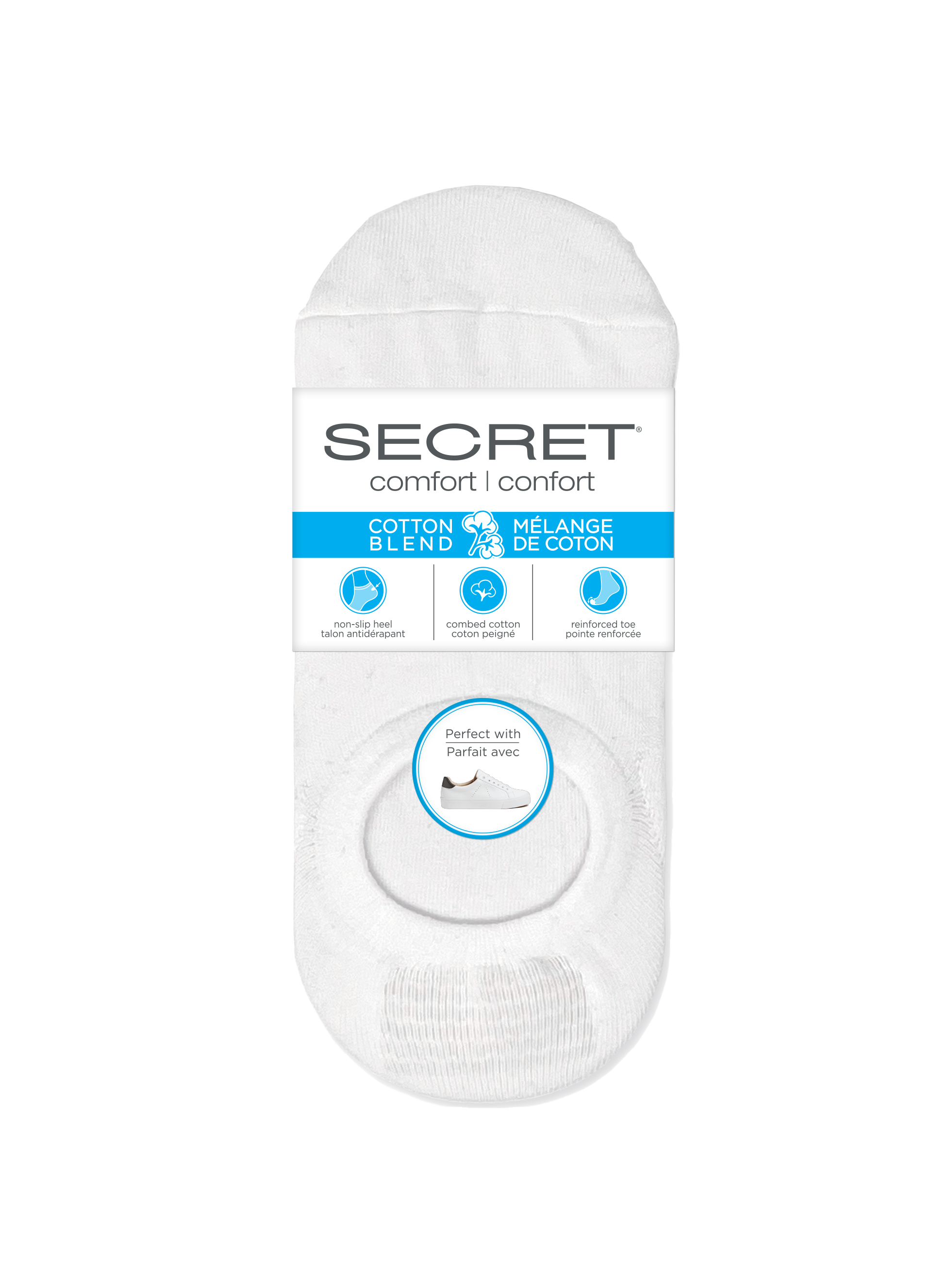 SECRET® Comfort Cotton No Show Liner - 3 Pairs