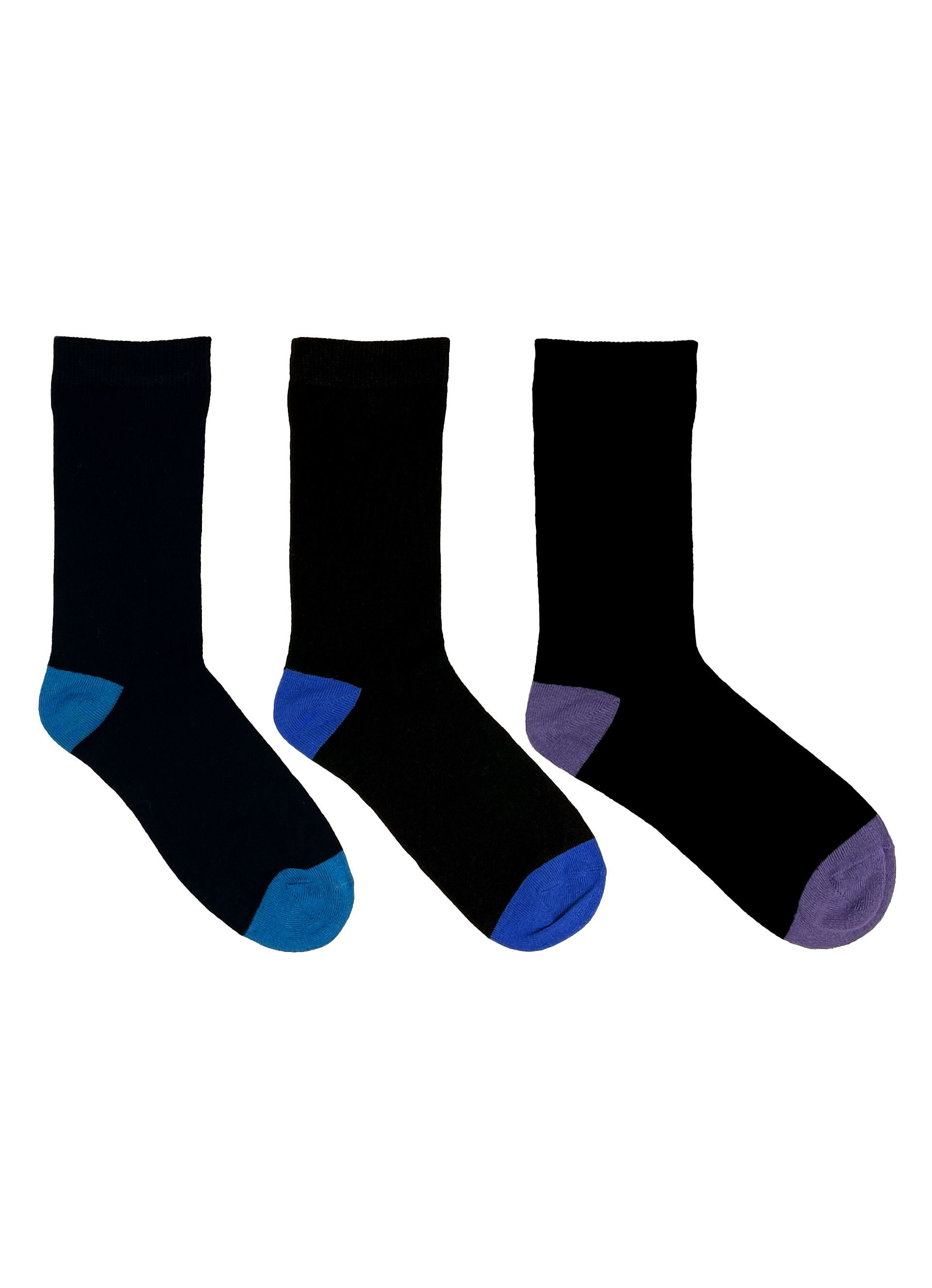 SECRET® Comfort Bamboo Contrast Heel/Toe Crew - 3 Pairs
