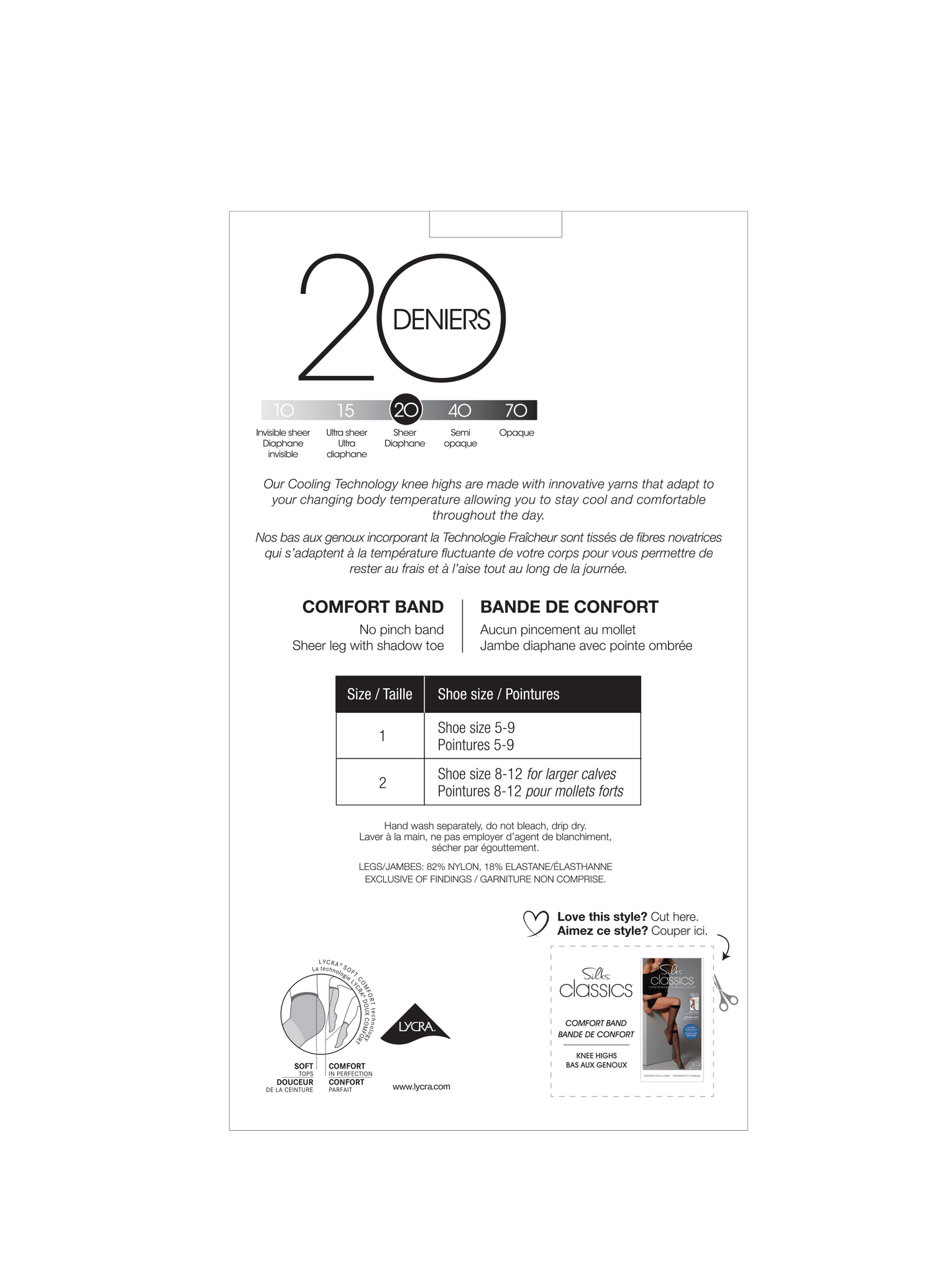 SILKS® Classics® Knee High comfort band w/Shadow Toe