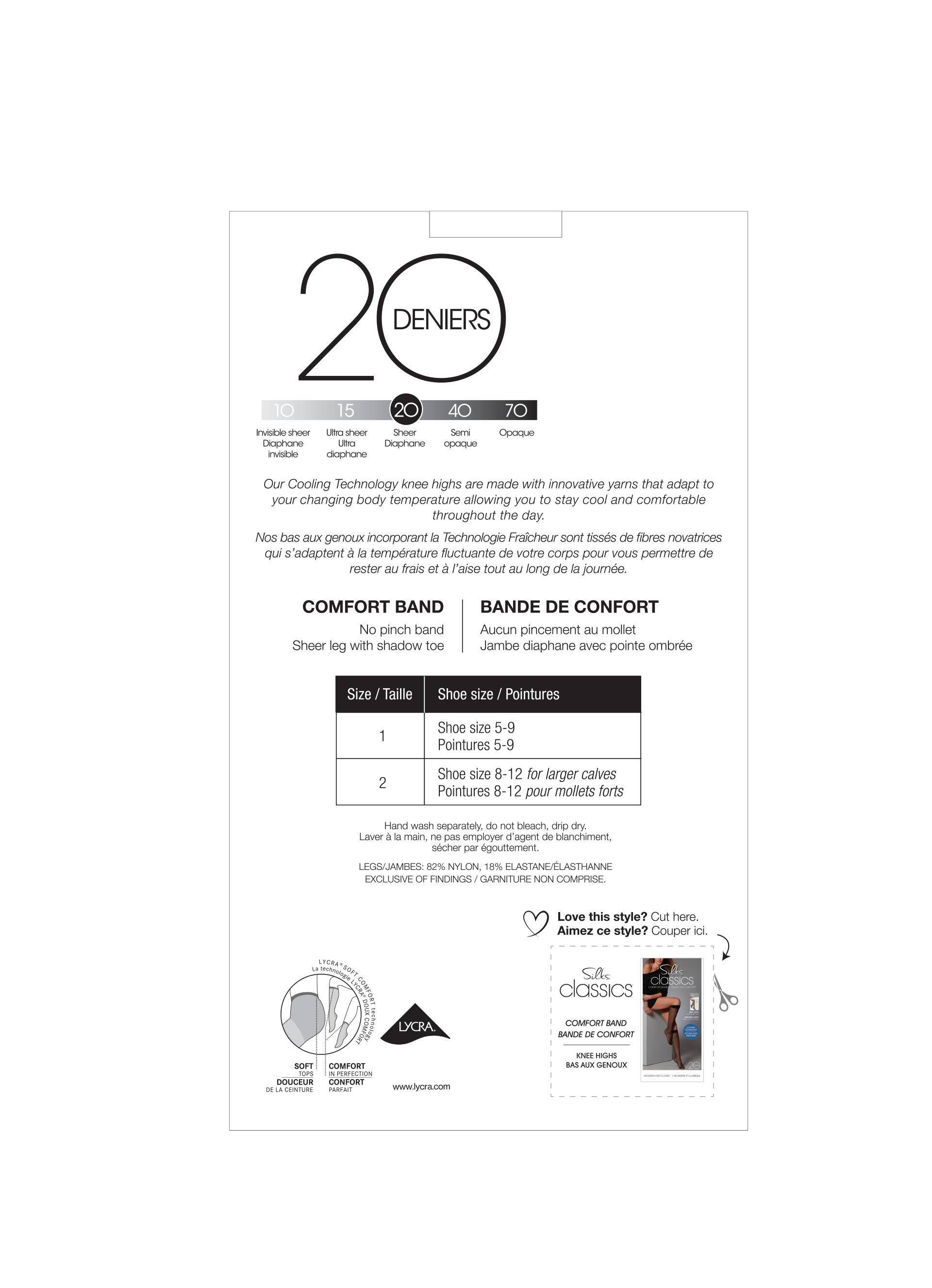 SILKS® Classics® Knee High comfort band w/Shadow Toe