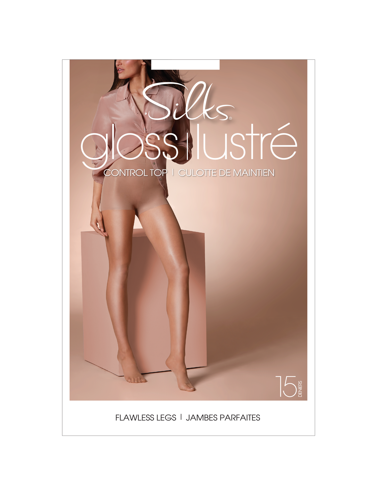SILKS® Gloss Ultra Sheer Control Top Pantyhose  w/Shadow toe - 15 Denier
