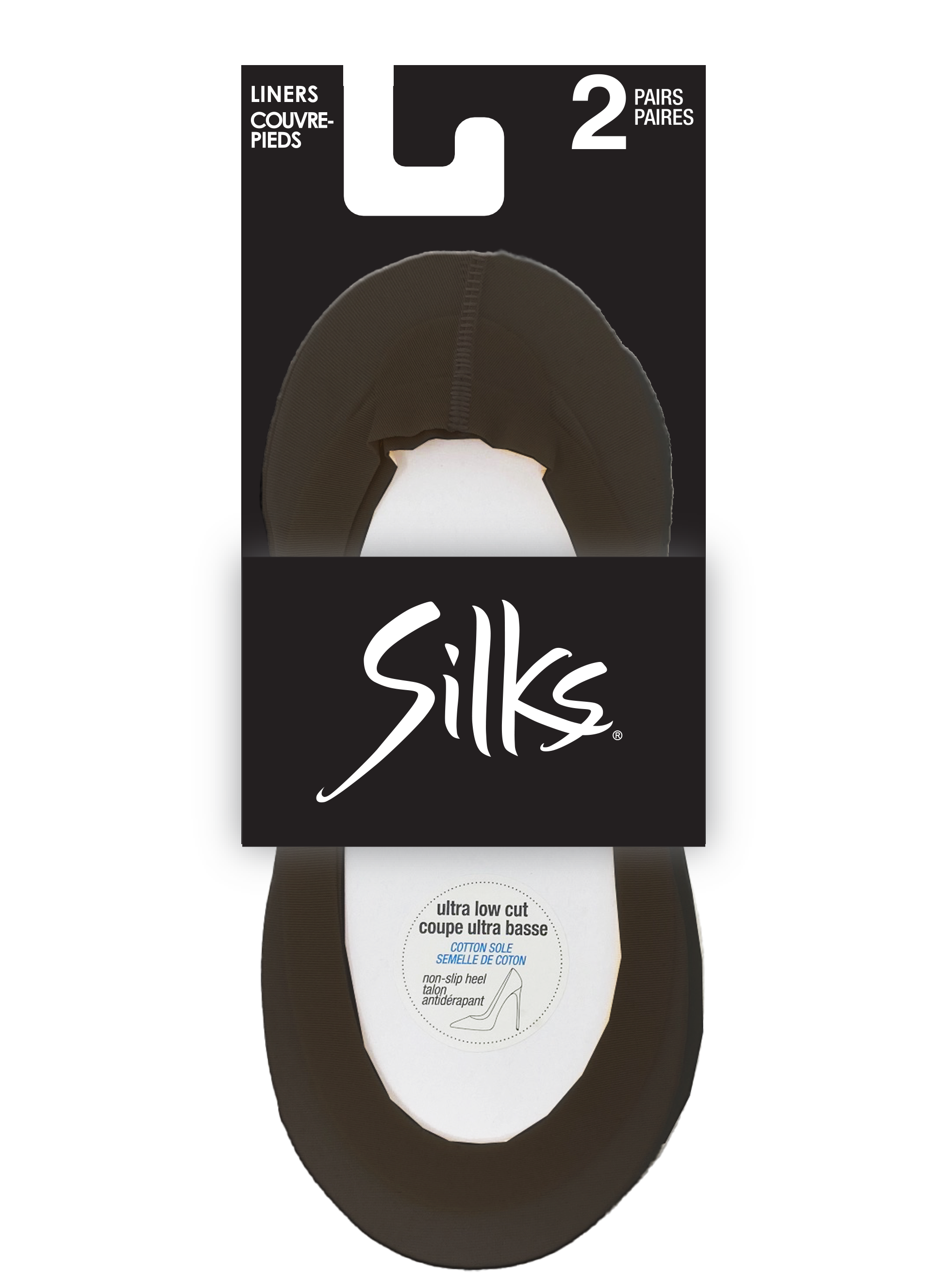 SILKS® Ultra Low Cut Cotton Sole  Liner - 2 Pairs