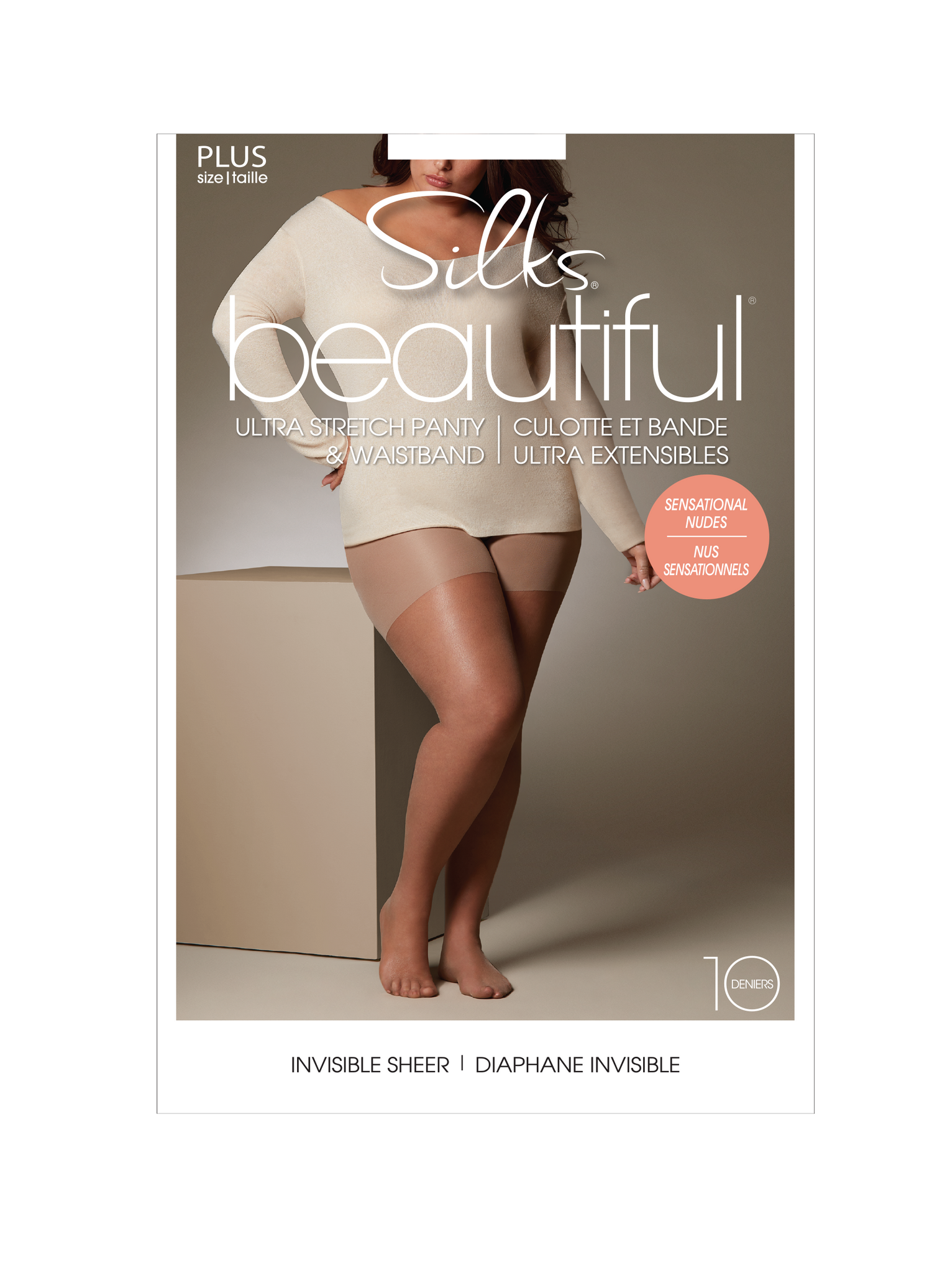 SILKS® BEAUTIFUL® Plus Ultra Sheer Pantyhose w/Sandalfoot  & Comfort Panty - 10 Denier