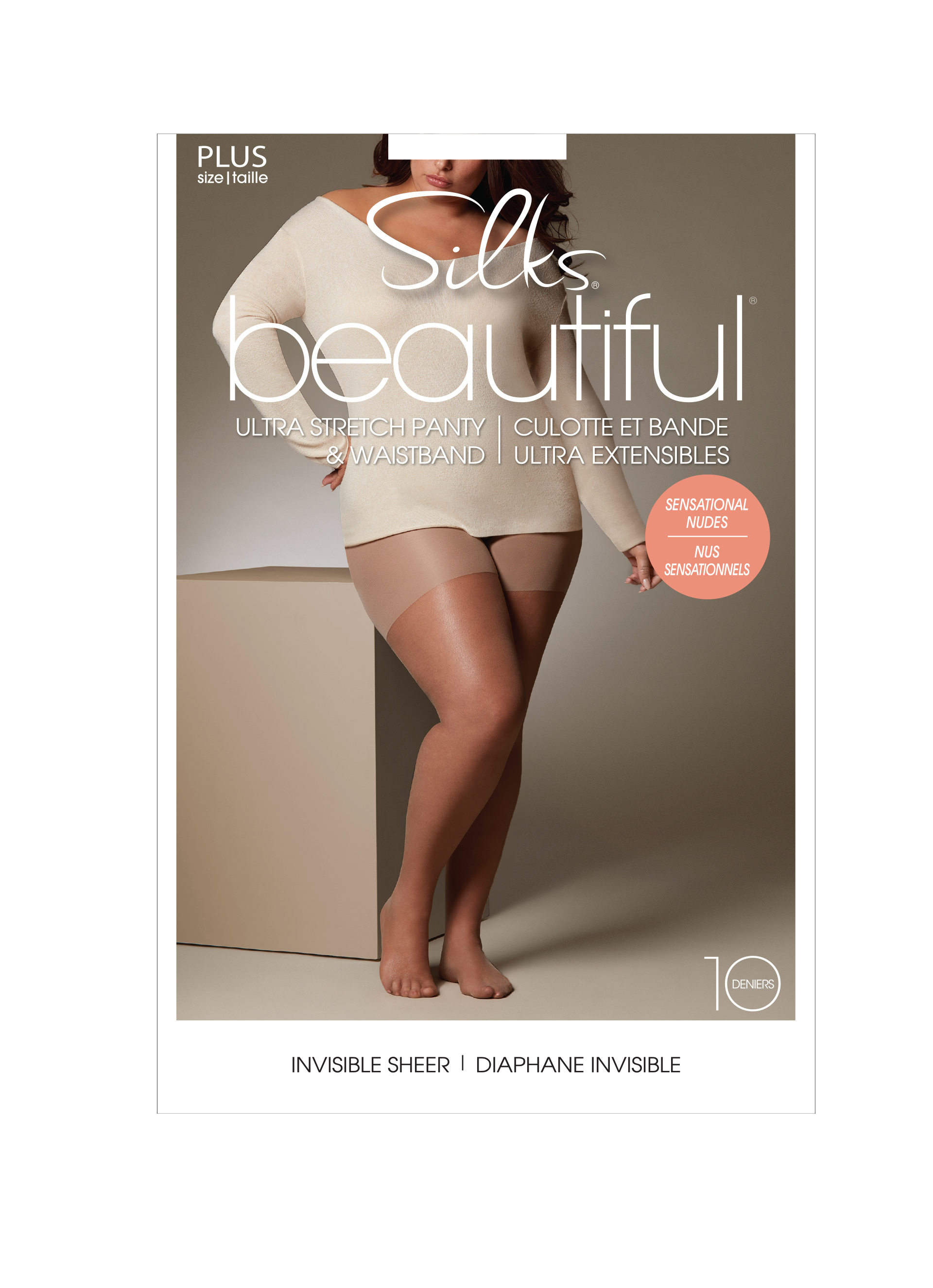 SILKS® BEAUTIFUL® Plus Ultra Sheer Pantyhose w/Sandalfoot & Comfort Panty - 10 Denier