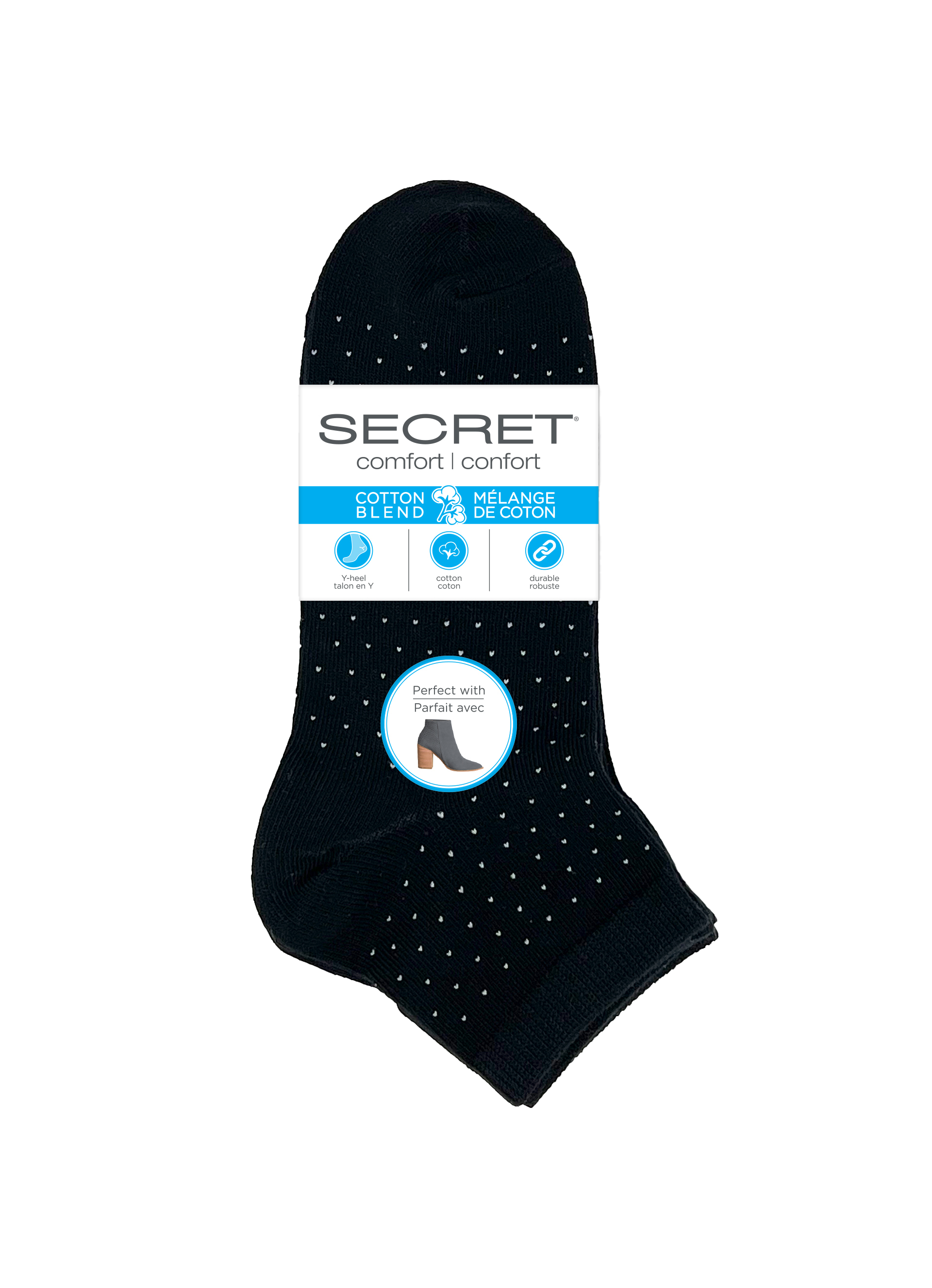 SECRET® Comfort Cotton Fashion Quarter - 3 Pairs
