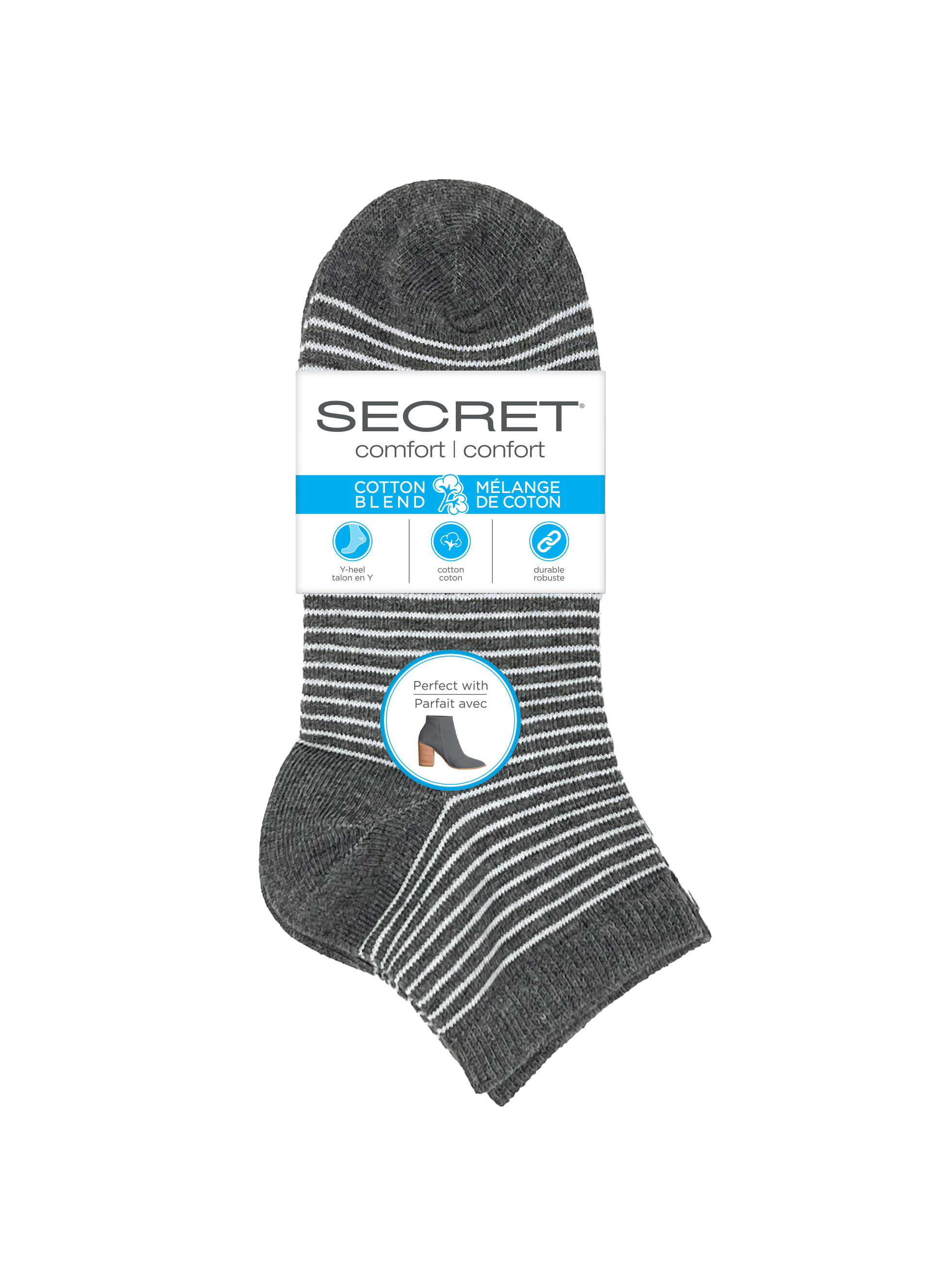 SECRET® Comfort Cotton Fashion Quarter - 3 Pairs