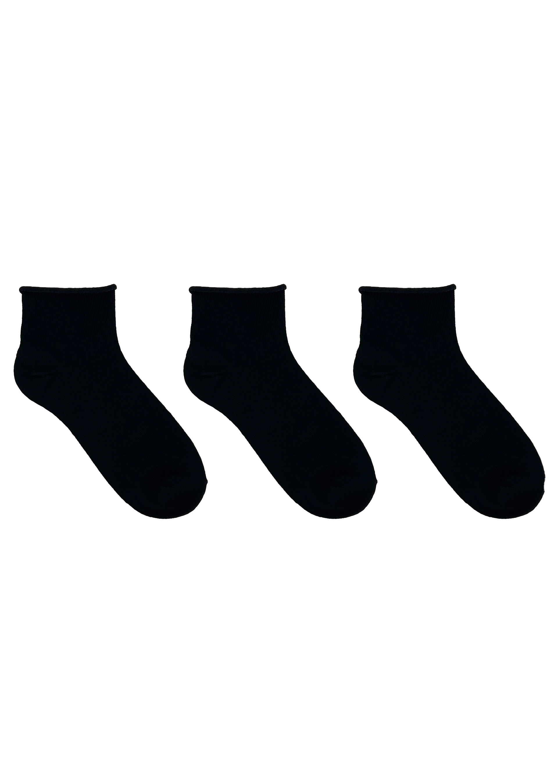 SECRET®Comfort Cotton Roll Top Quarter - 3 Pairs
