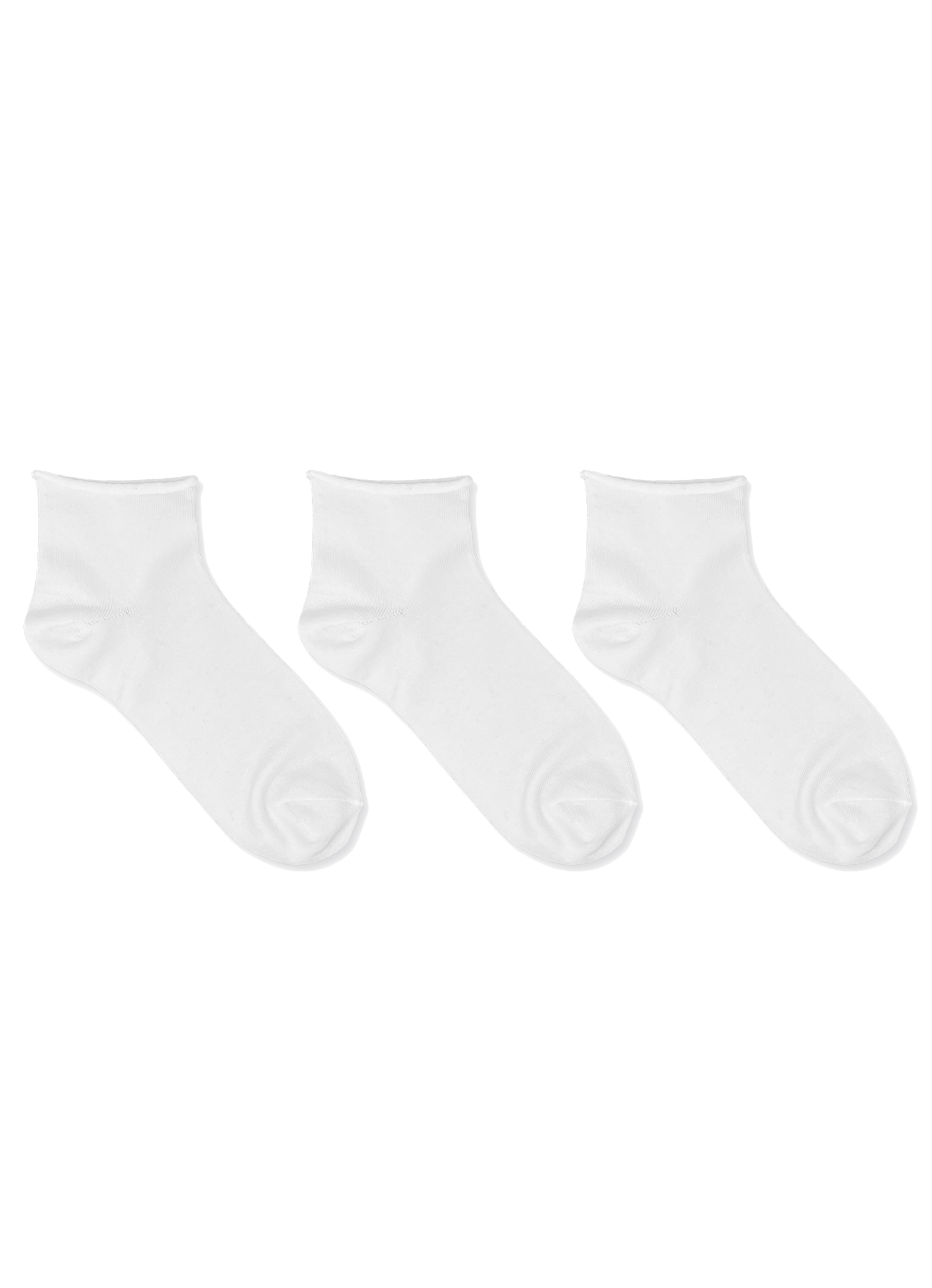 SECRET®Comfort Cotton Roll Top Quarter - 3 Pairs