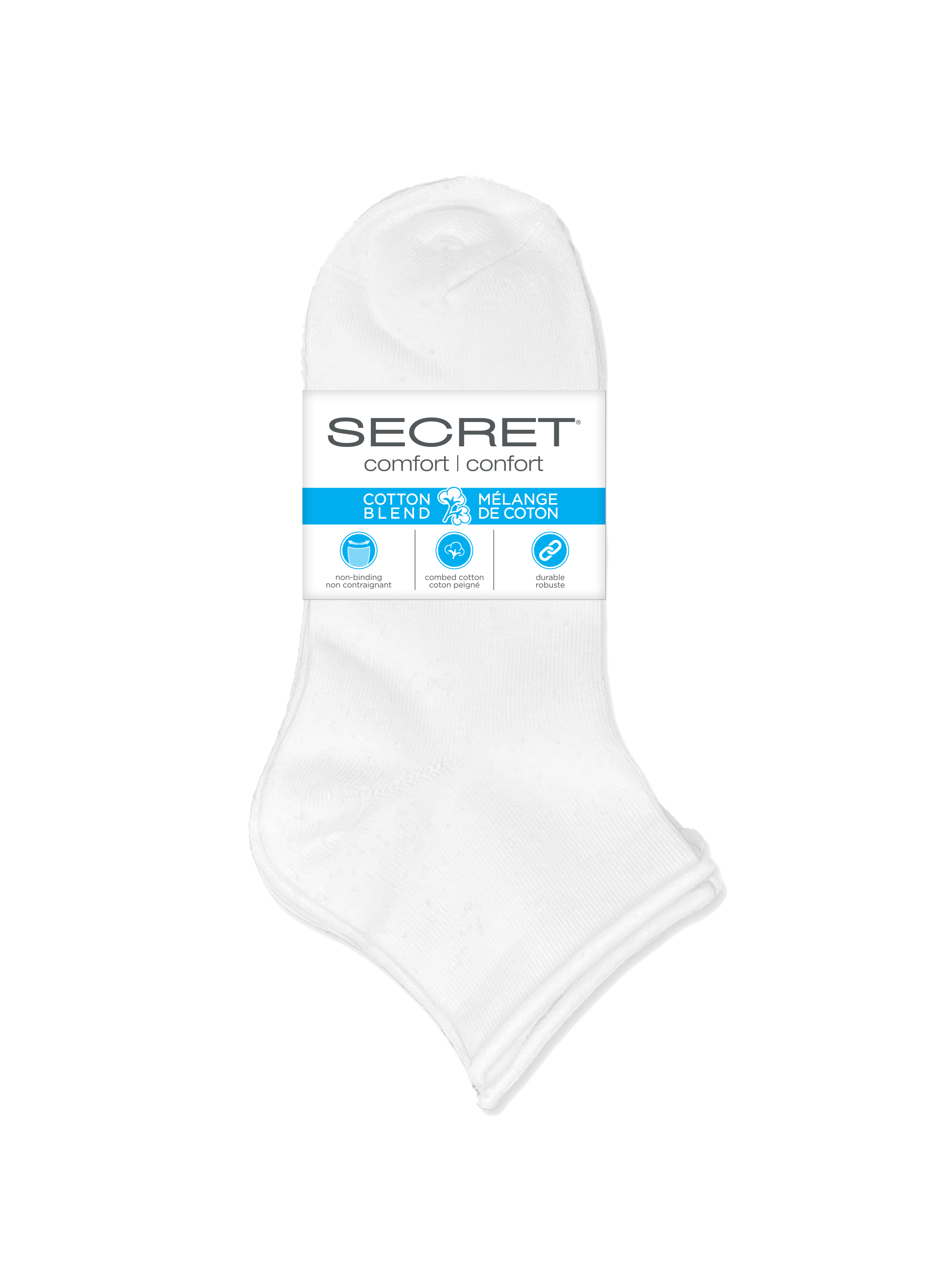 SECRET®Comfort Cotton Roll Top Quarter - 3 Pairs