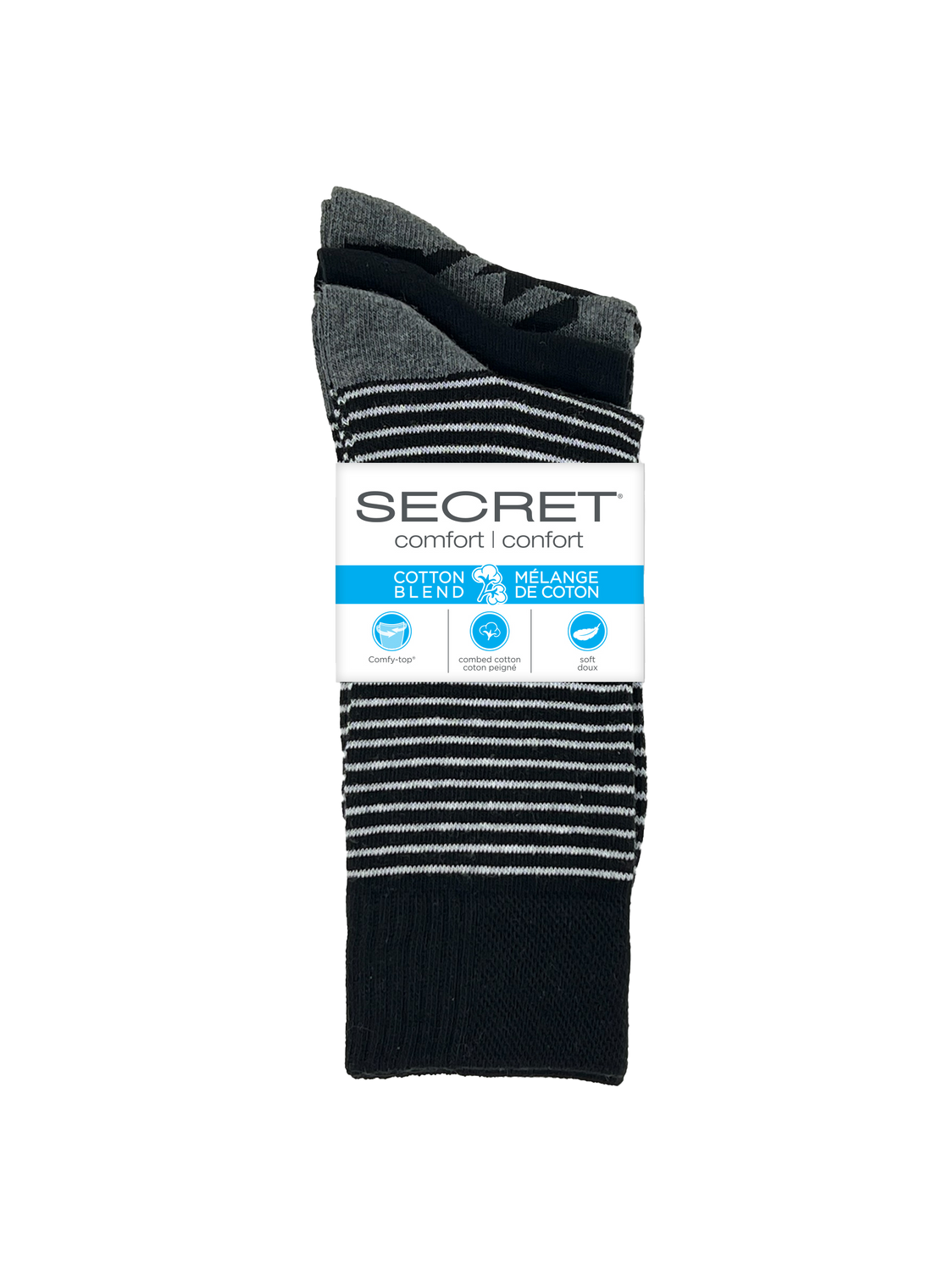 SECRET® Comfort Cotton Fashion Crew - 3 paires