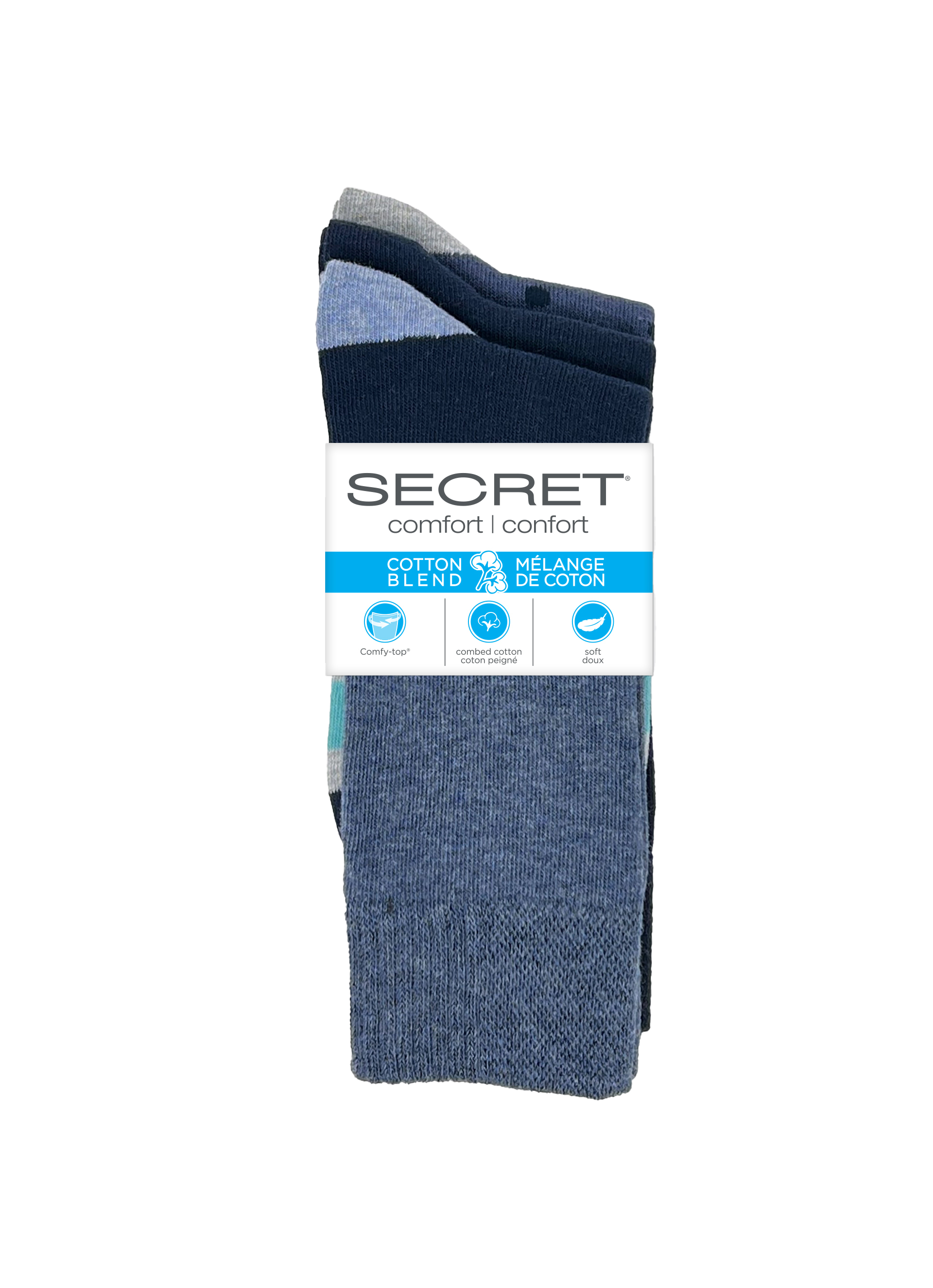 SECRET® Comfort Cotton Fashion Crew - 3 Pairs