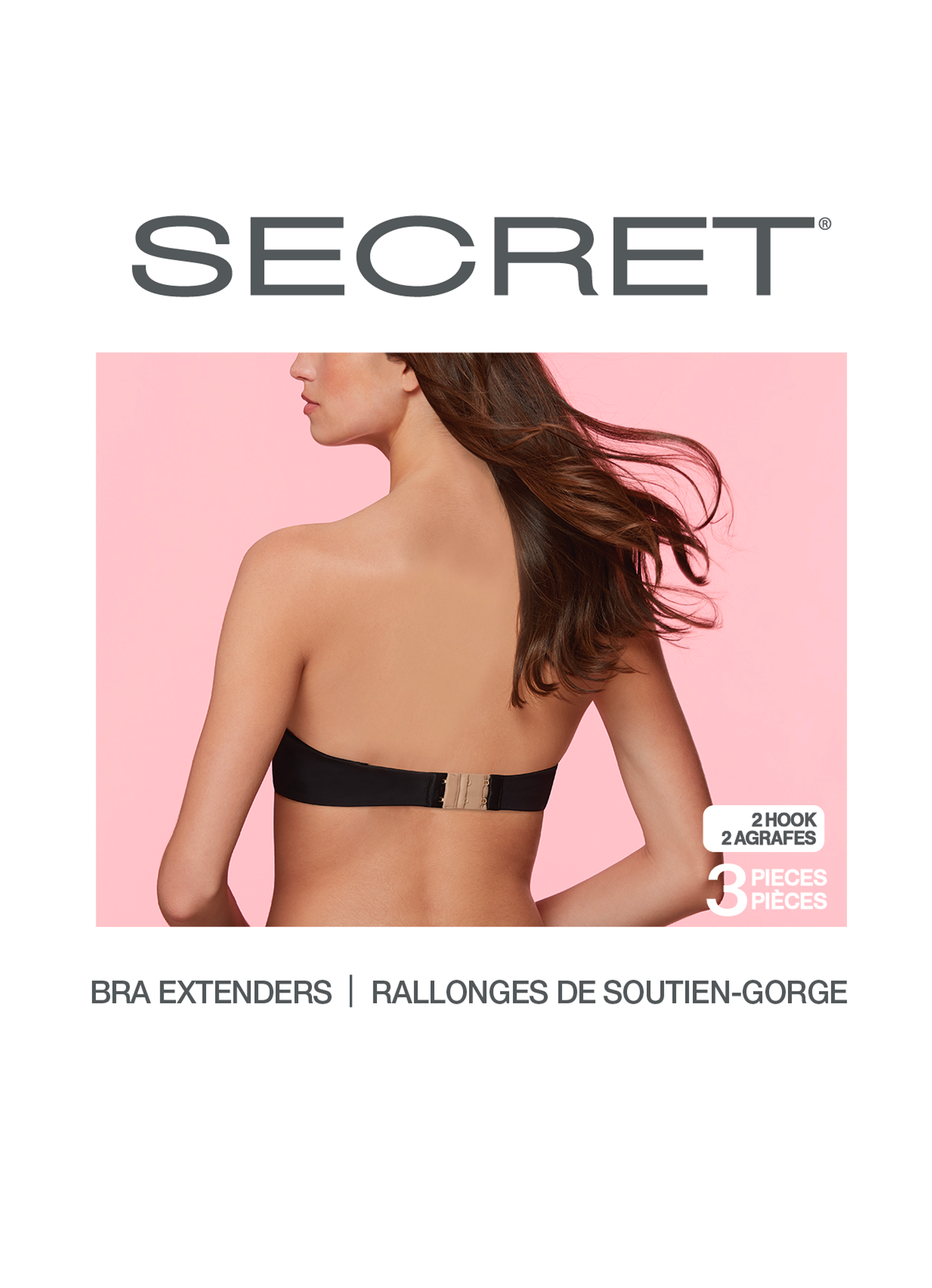 SECRET® 2-Hook Bra Extenders - 3 Pieces