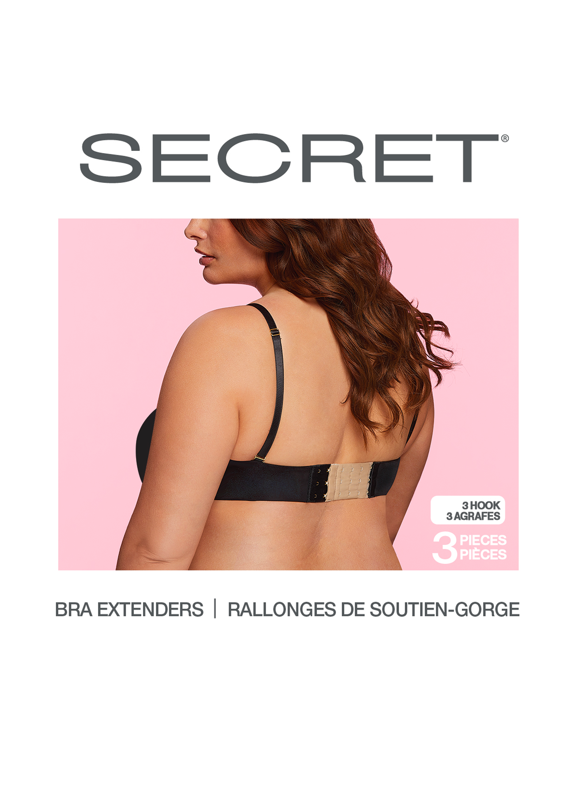 SECRET® 3-Hook Bra Extenders - 3 Pieces