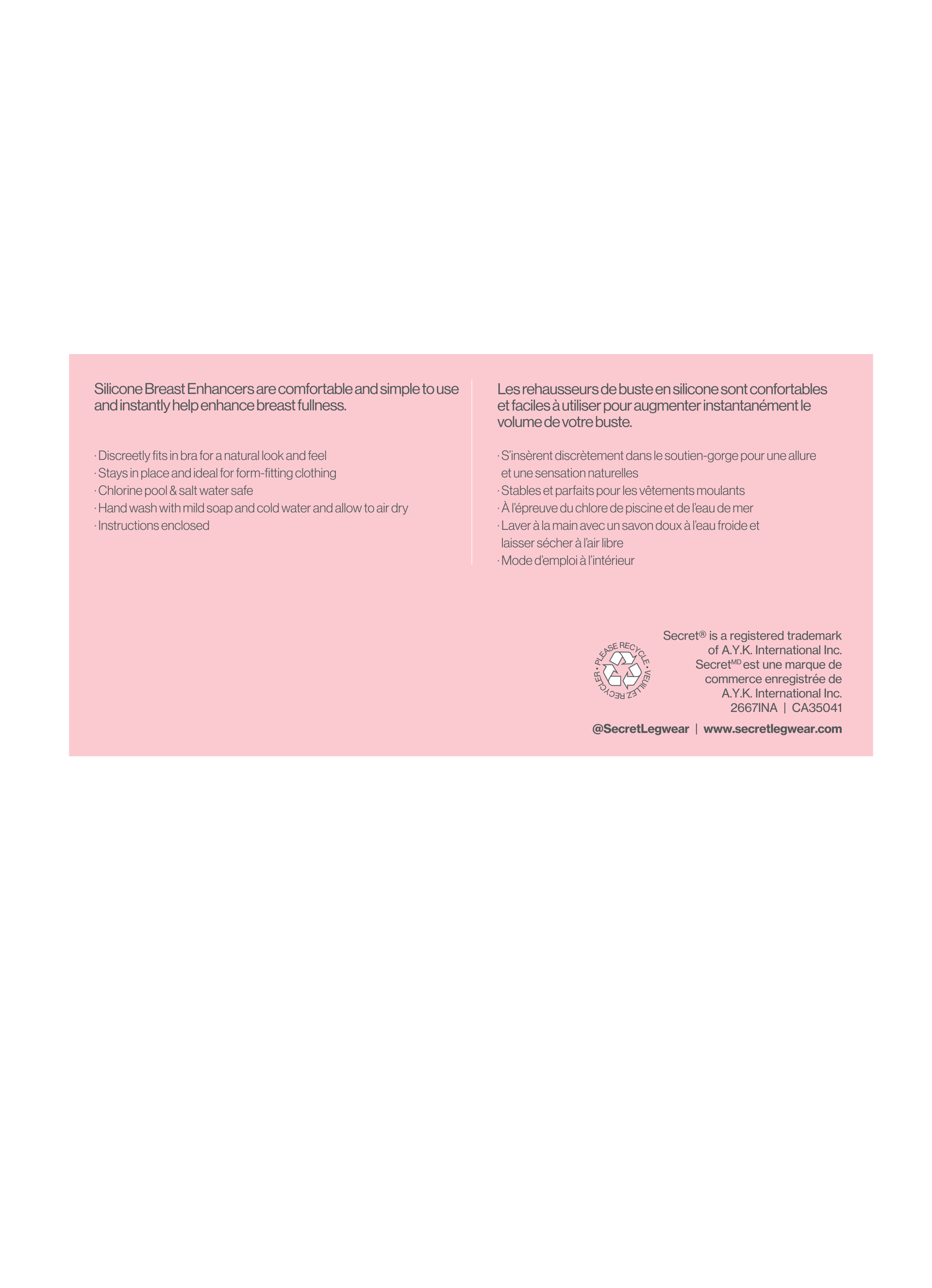 SECRET® Silicone Breast Enhancers - 1 Pair
