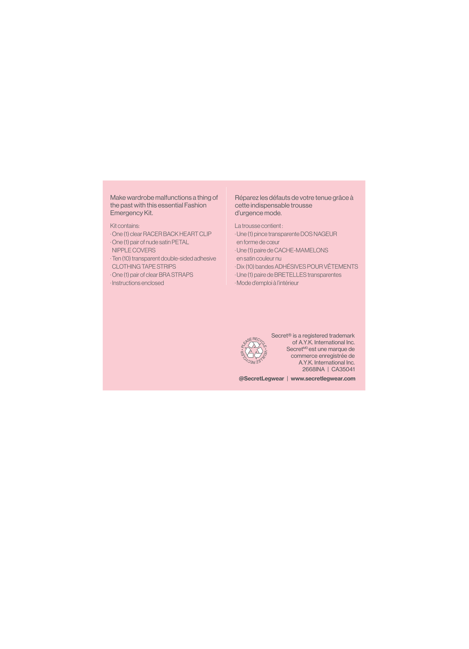 SECRET® Fashion Emergency Kit - 13 Pieces