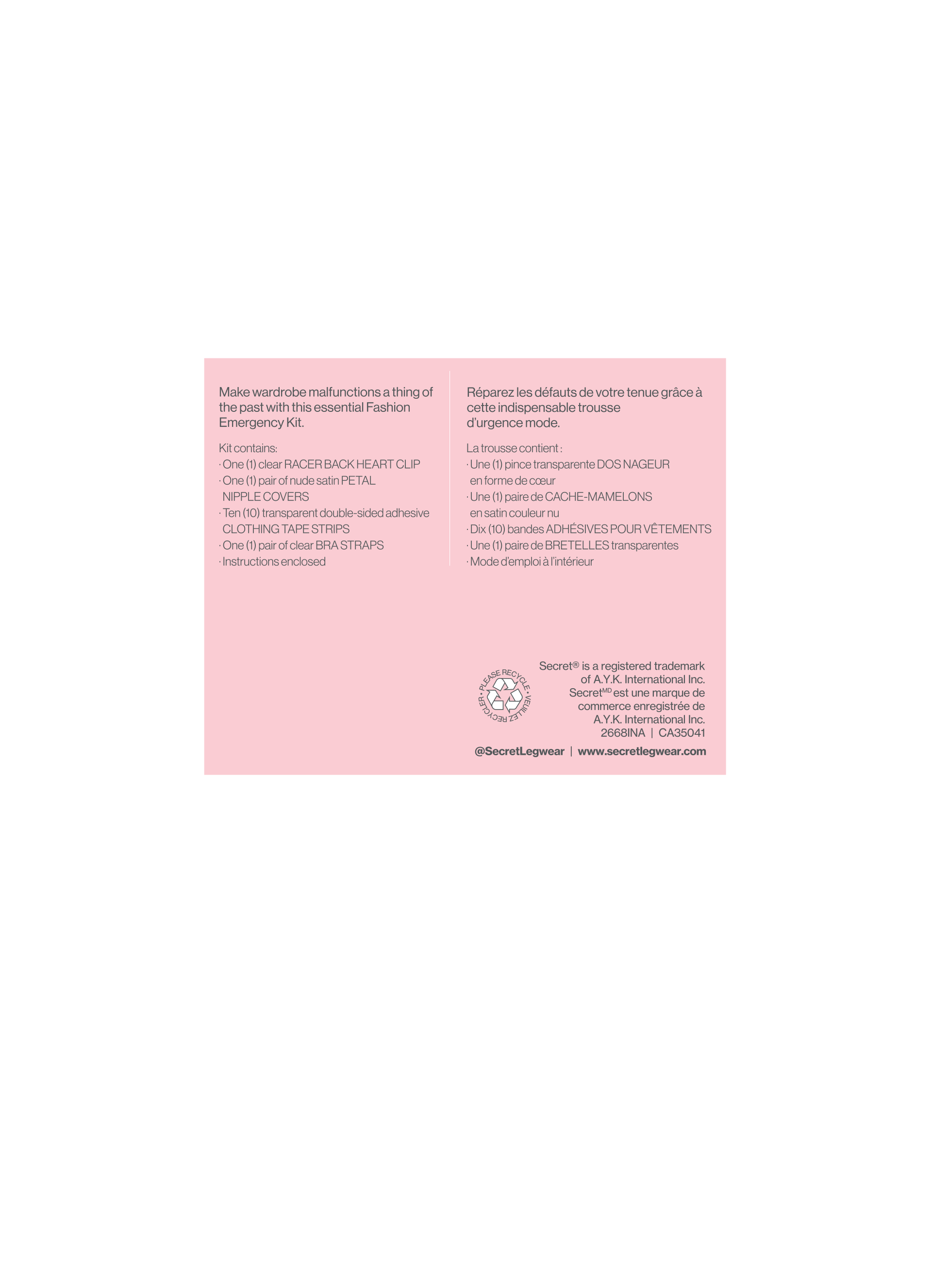 SECRET® Fashion Emergency Kit - 13 Pieces