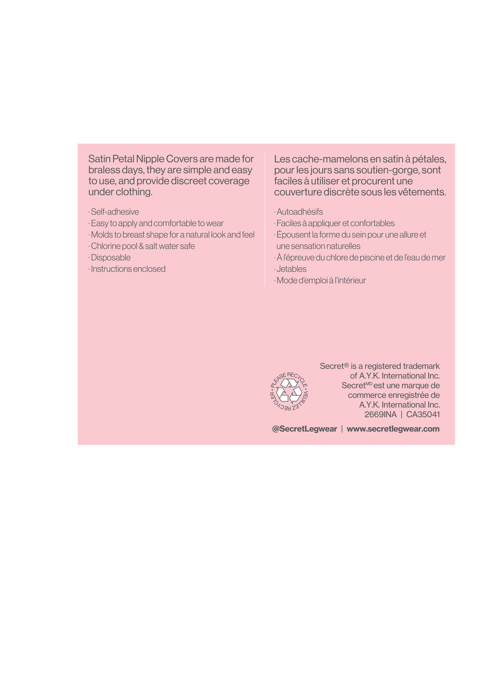 SECRET® Disposable Nipple Covers - 3 Pairs