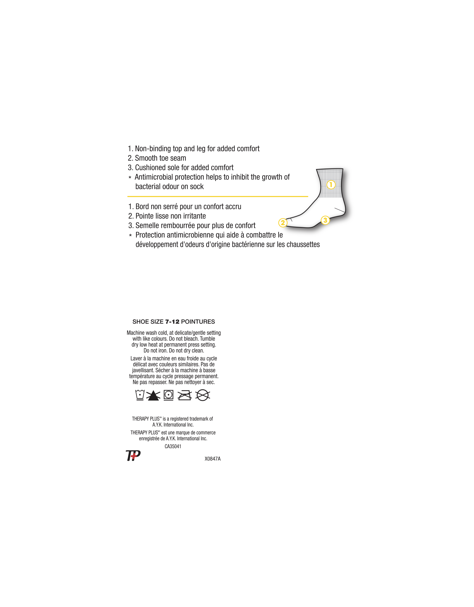 Therapy Plusᴹᴰ Chaussettes mi-mollet décontractées pour hommes diabétiques - 2 paires