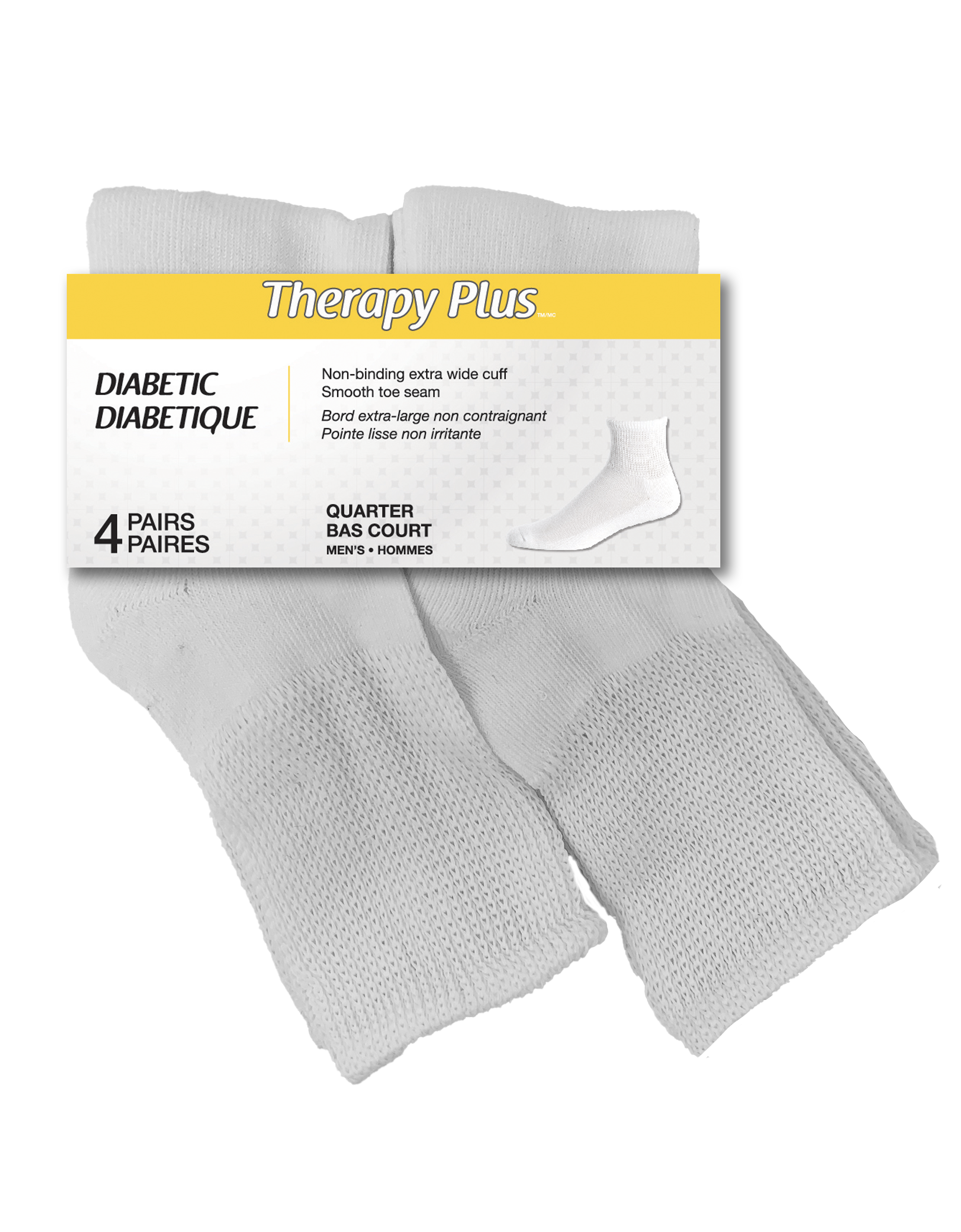 Trimestre non contraignant pour hommes diabétiques Therapy Plus™ - 4 paires