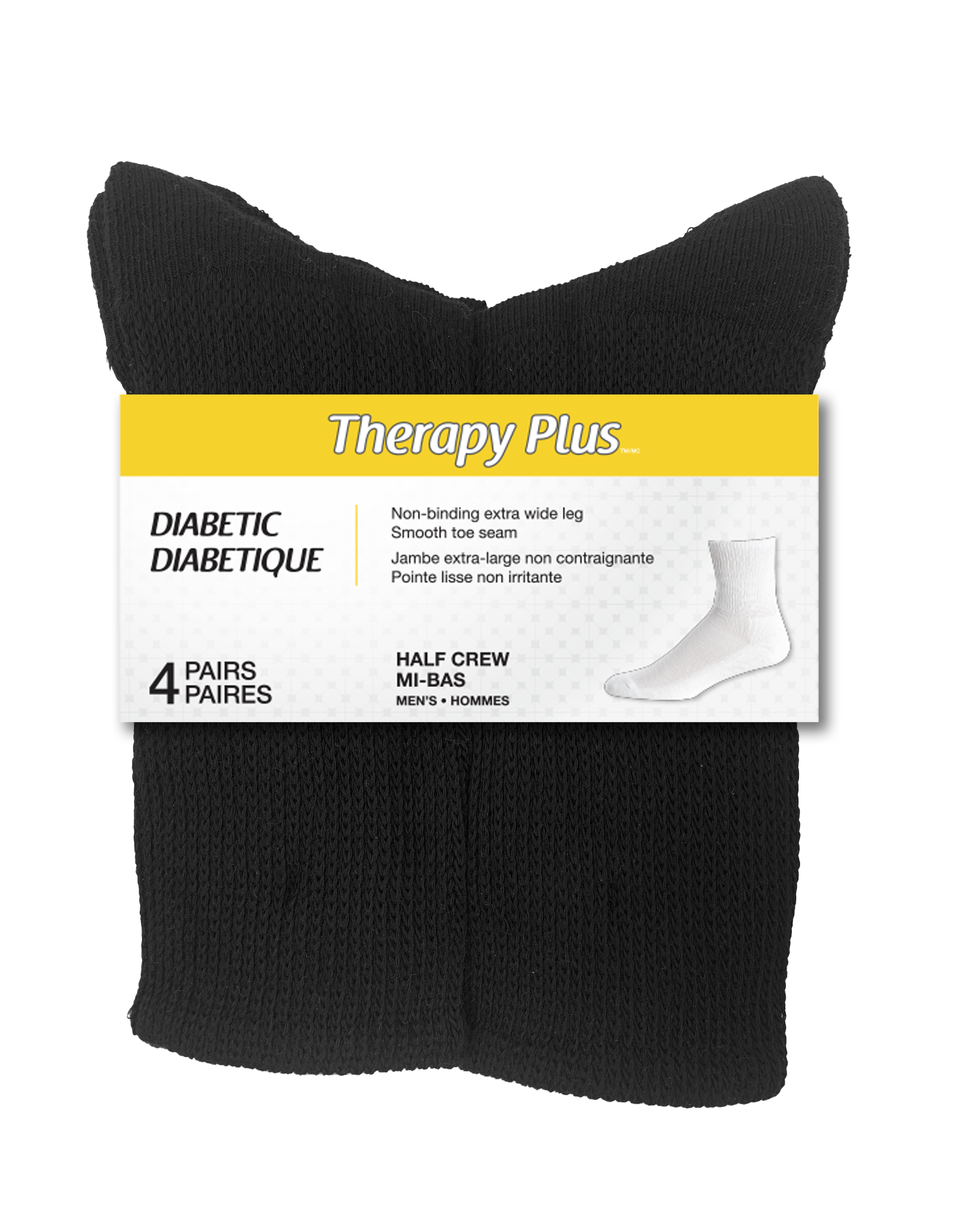 Therapy Plus™Leggings mi-longs non contraignants pour hommes diabétiques - 4 paires