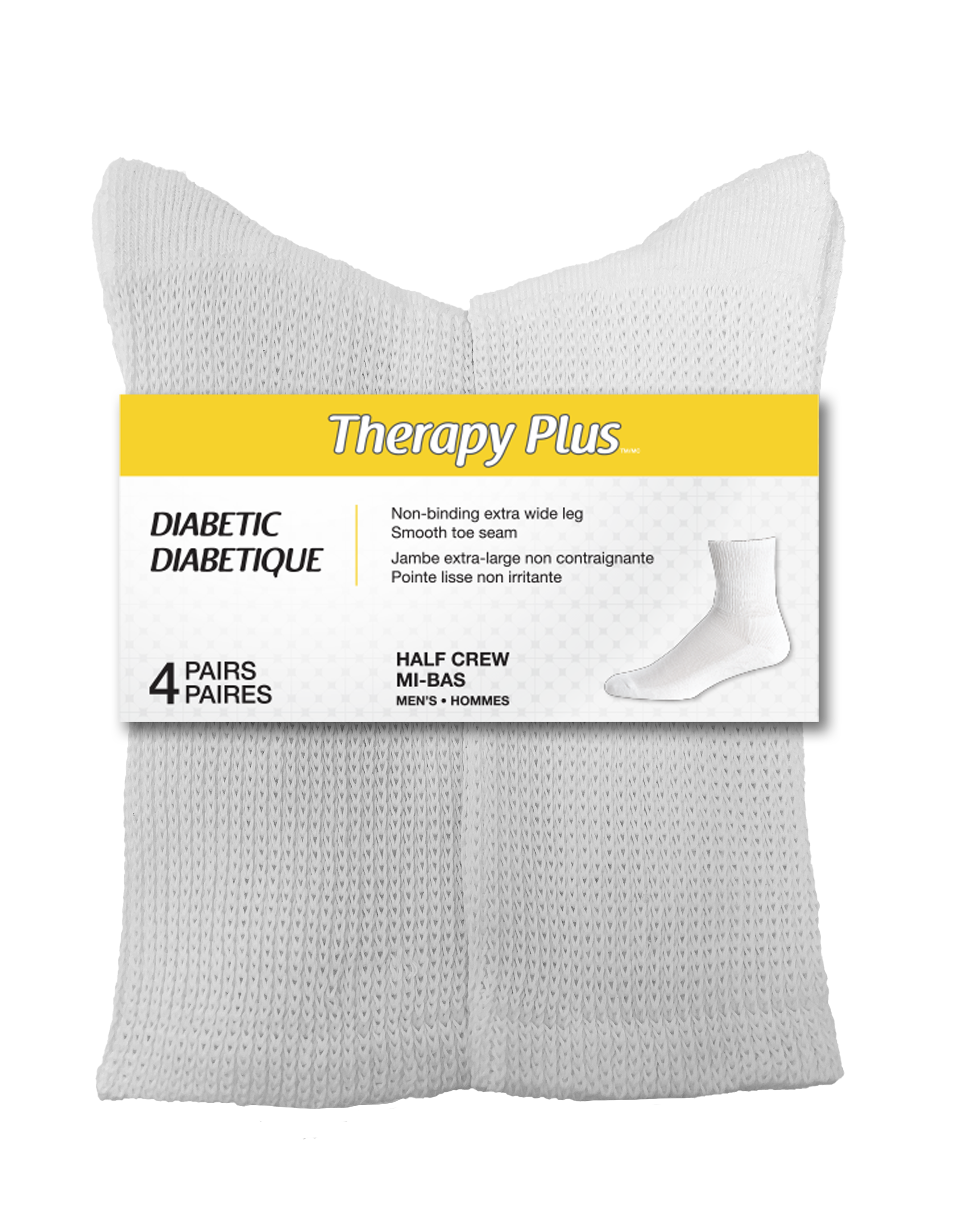 Therapy Plus™Leggings mi-longs non contraignants pour hommes diabétiques - 4 paires