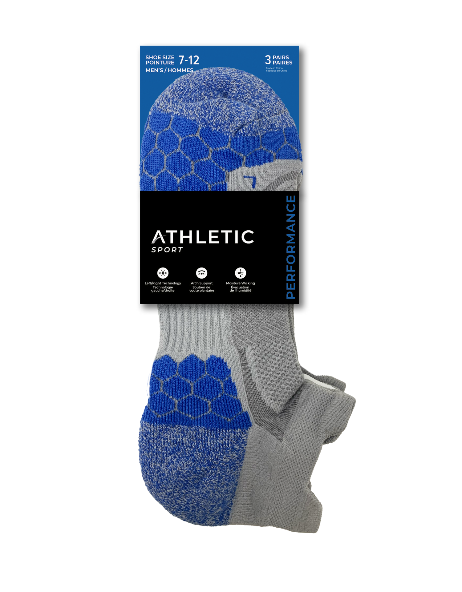 Socquettes sport homme à double languettes - 3 paires