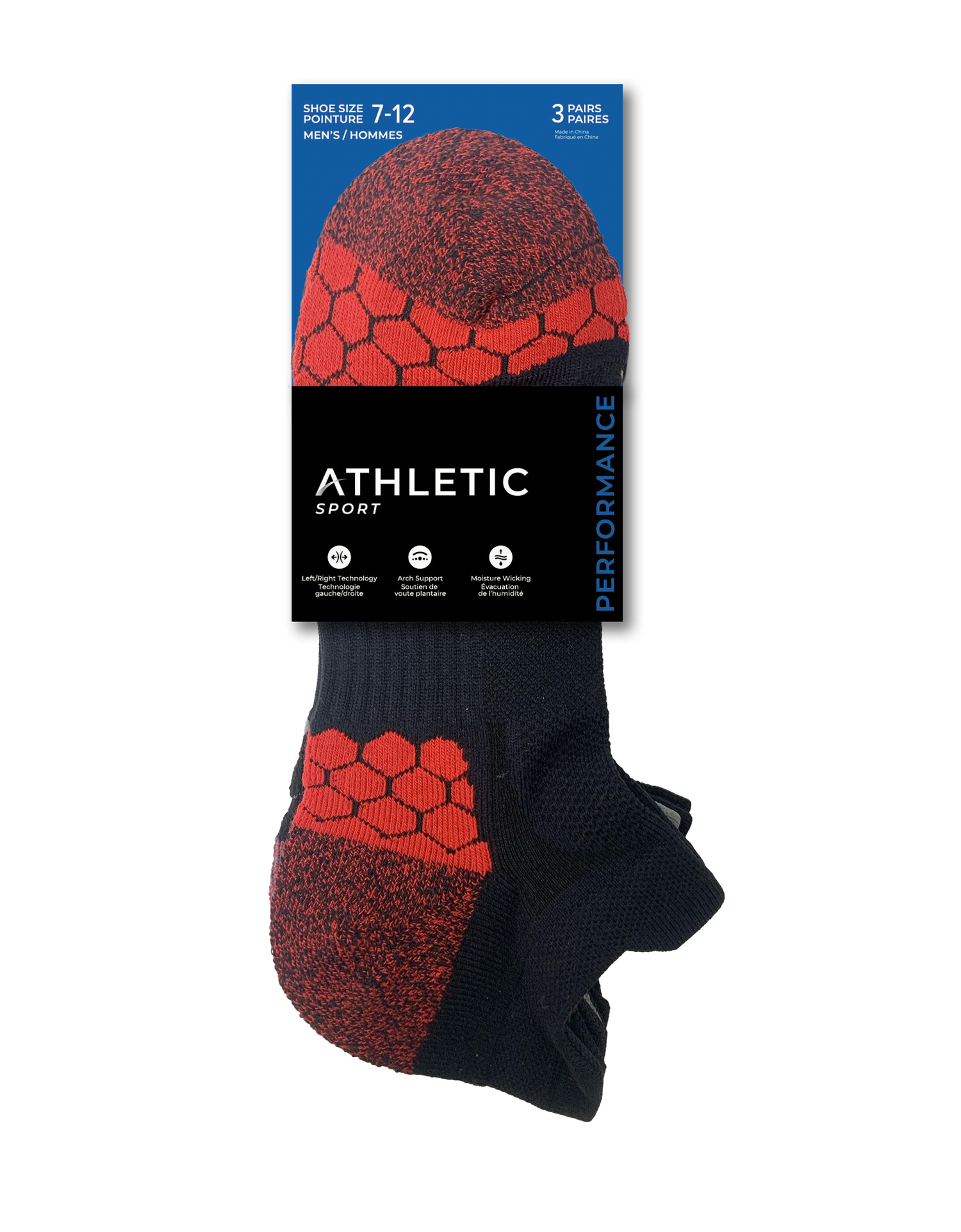 Socquettes sport homme à double languettes - 3 paires