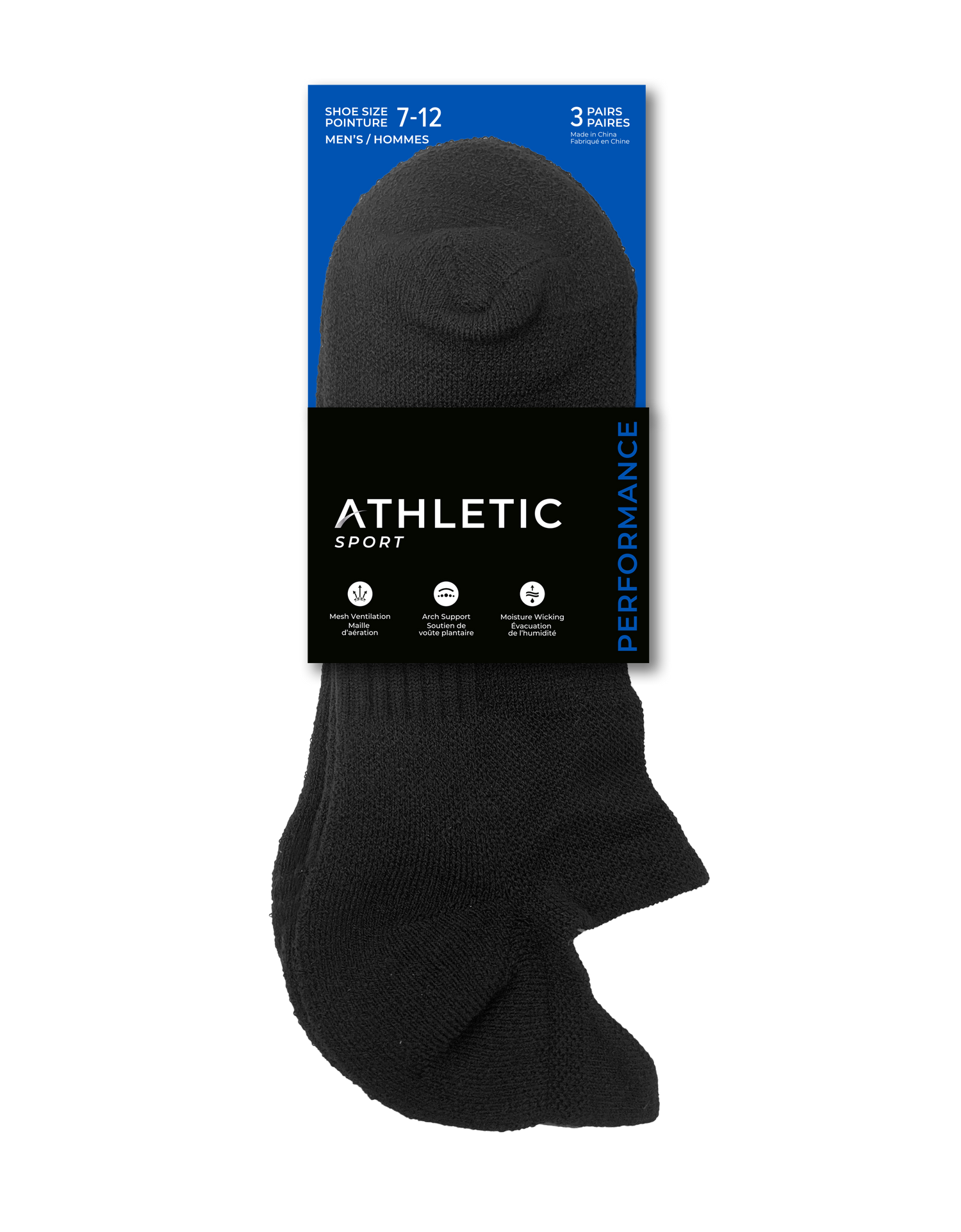 Athletic Sport Chaussettes invisibles sport homme - 3 paires