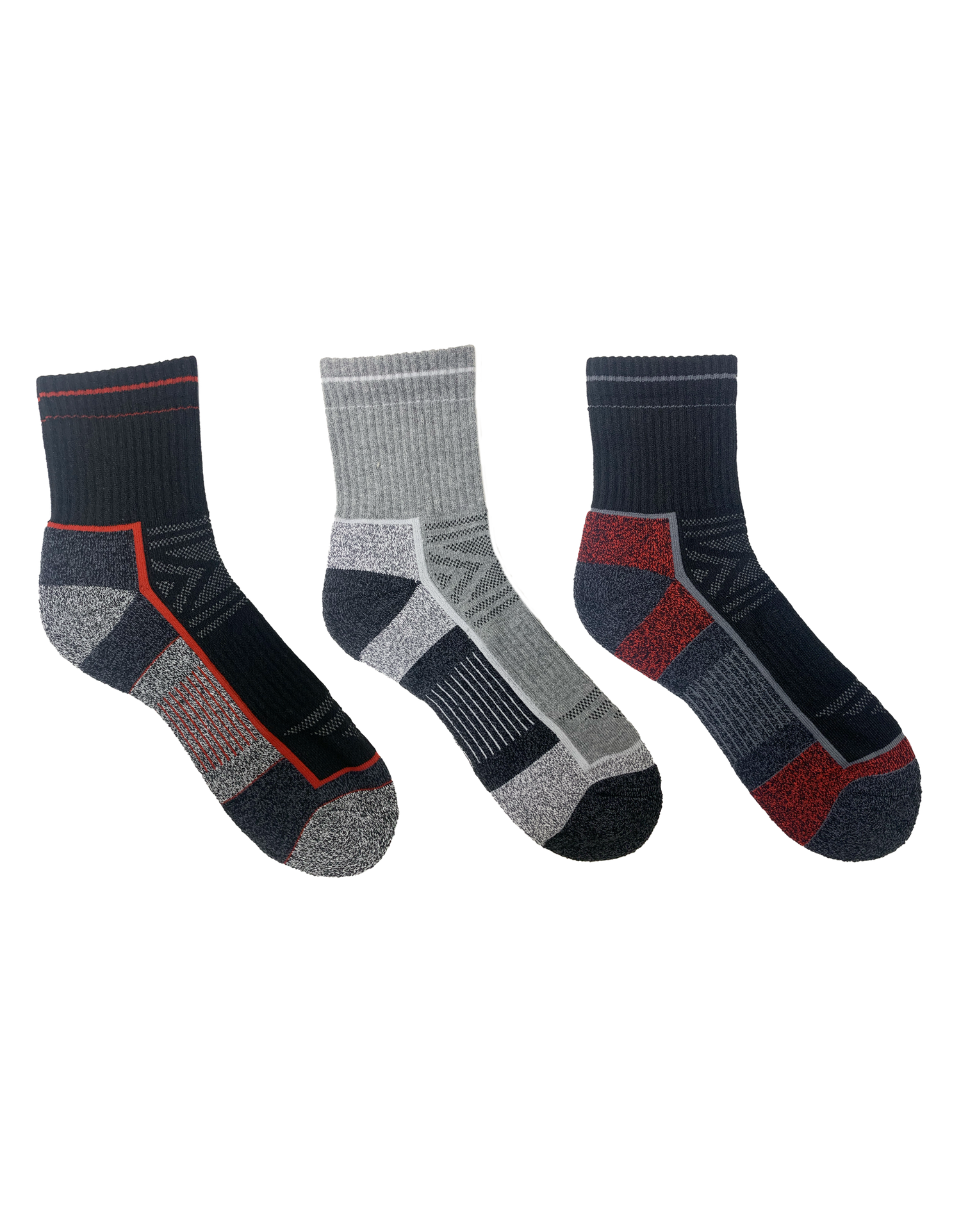 Athlétique Sport Homme mi-chaussettes coussinnée - 3 Paires
