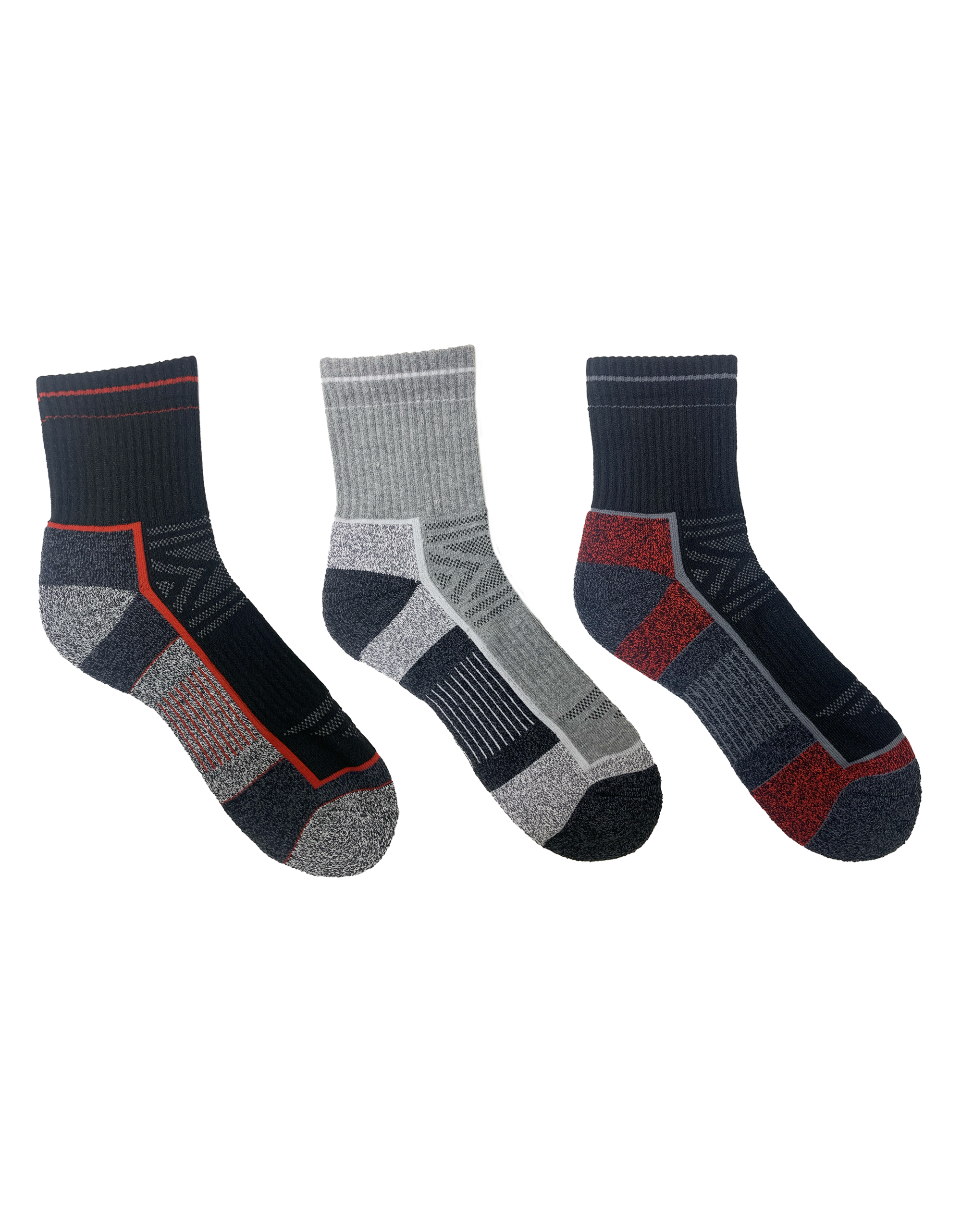 Athletic Sport Men Cushioned mid-crew - 3 Pairs