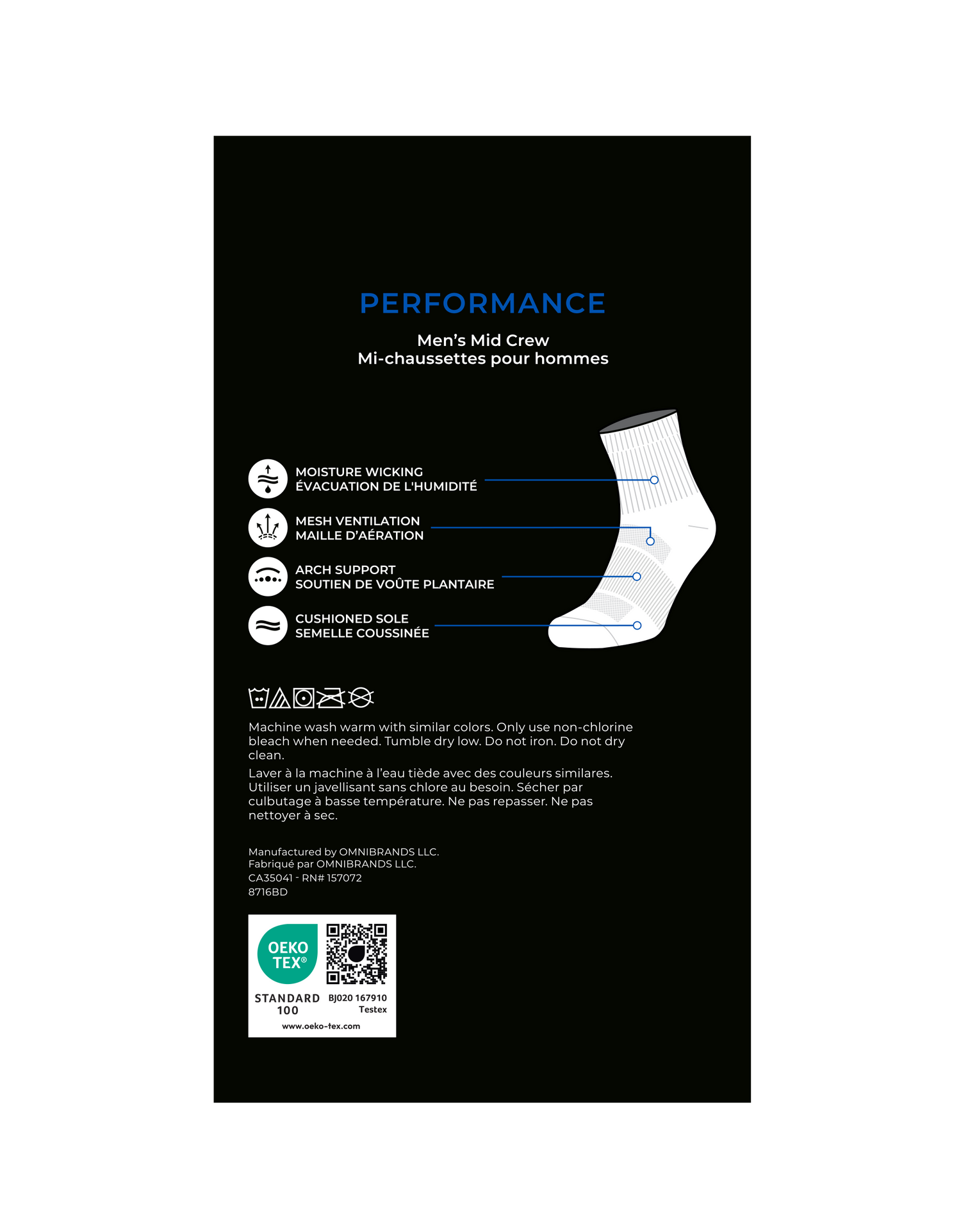 Athlétique Sport Homme mi-chaussettes coussinnée - 3 Paires